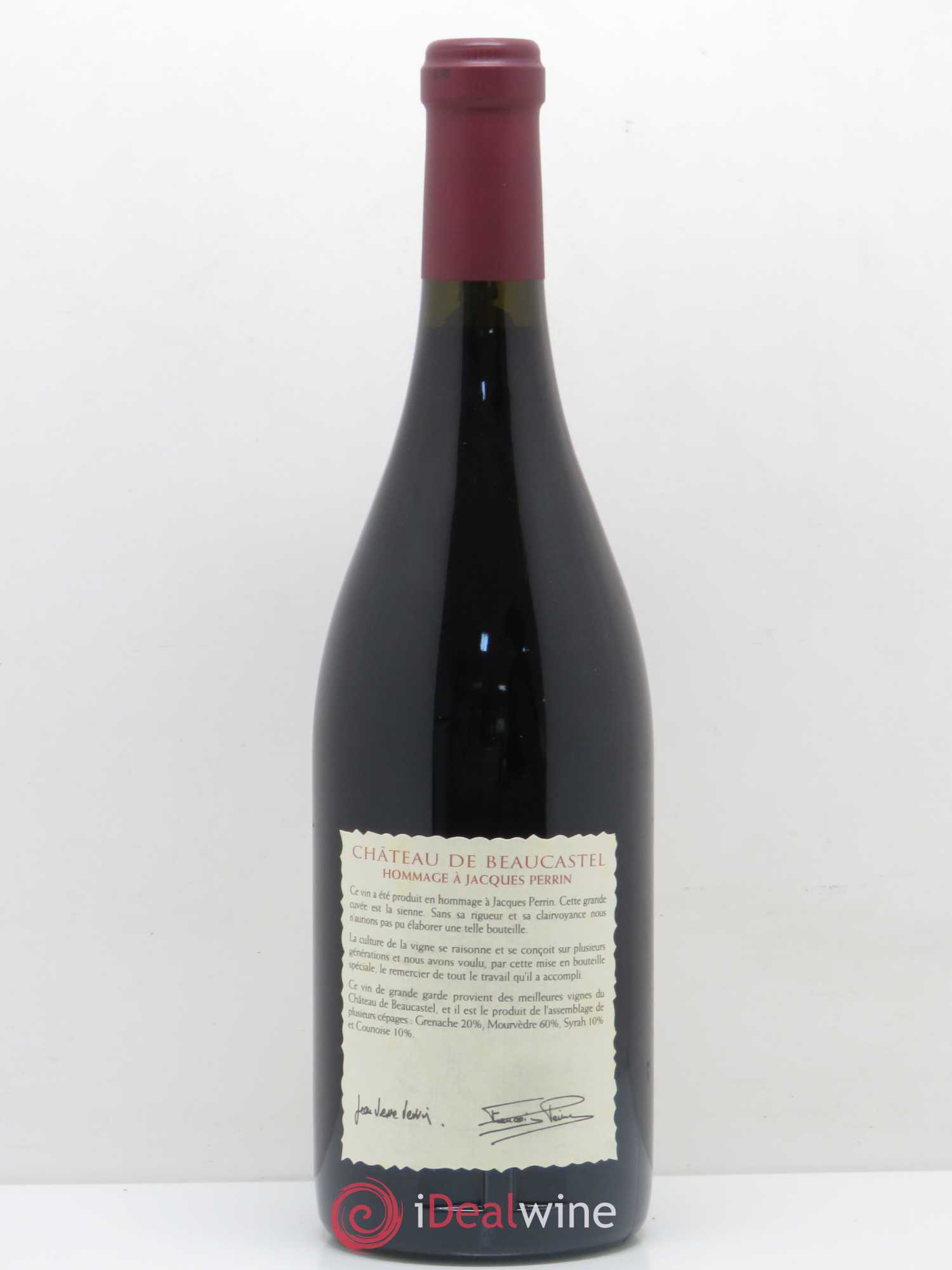 Châteauneuf-du-Pape Château de Beaucastel Hommage à Jacques Perrin Famille Perrin 1999 - Lot de 1 bouteille - 1