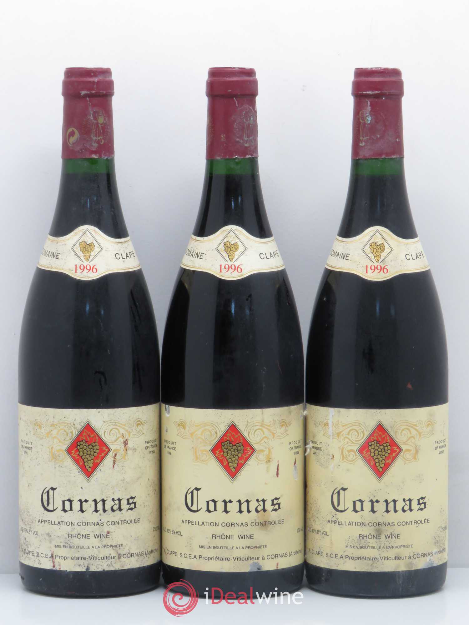 Cornas Auguste Clape 1996 - Lot de 3 bouteilles - 0