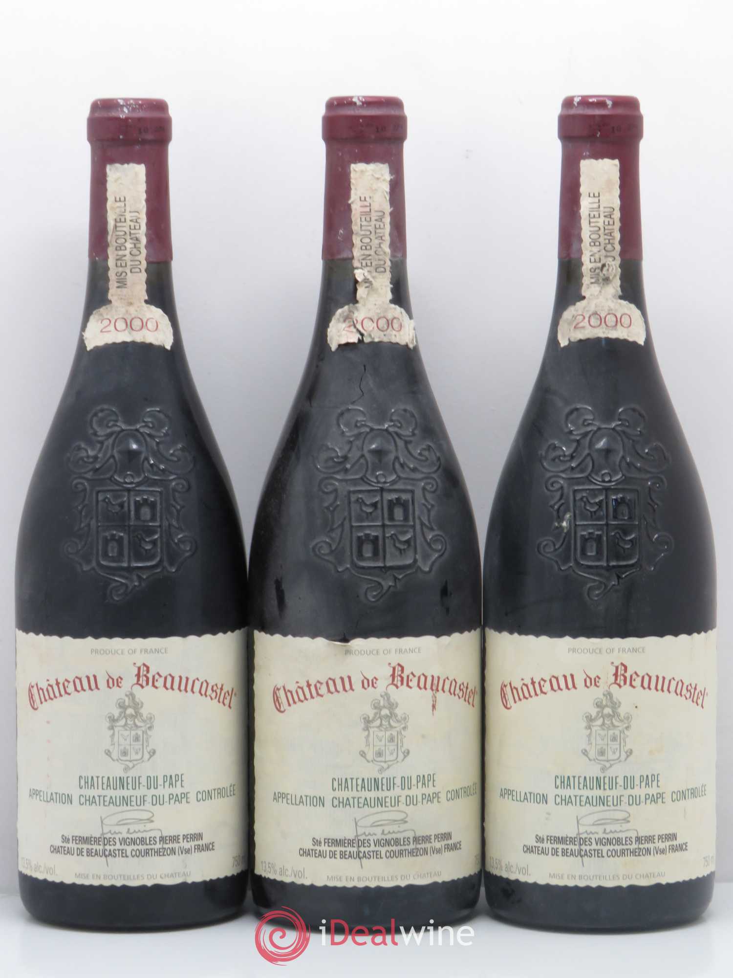 Châteauneuf-du-Pape Château de Beaucastel Famille Perrin 2000 - Lot de 3 bouteilles - 0