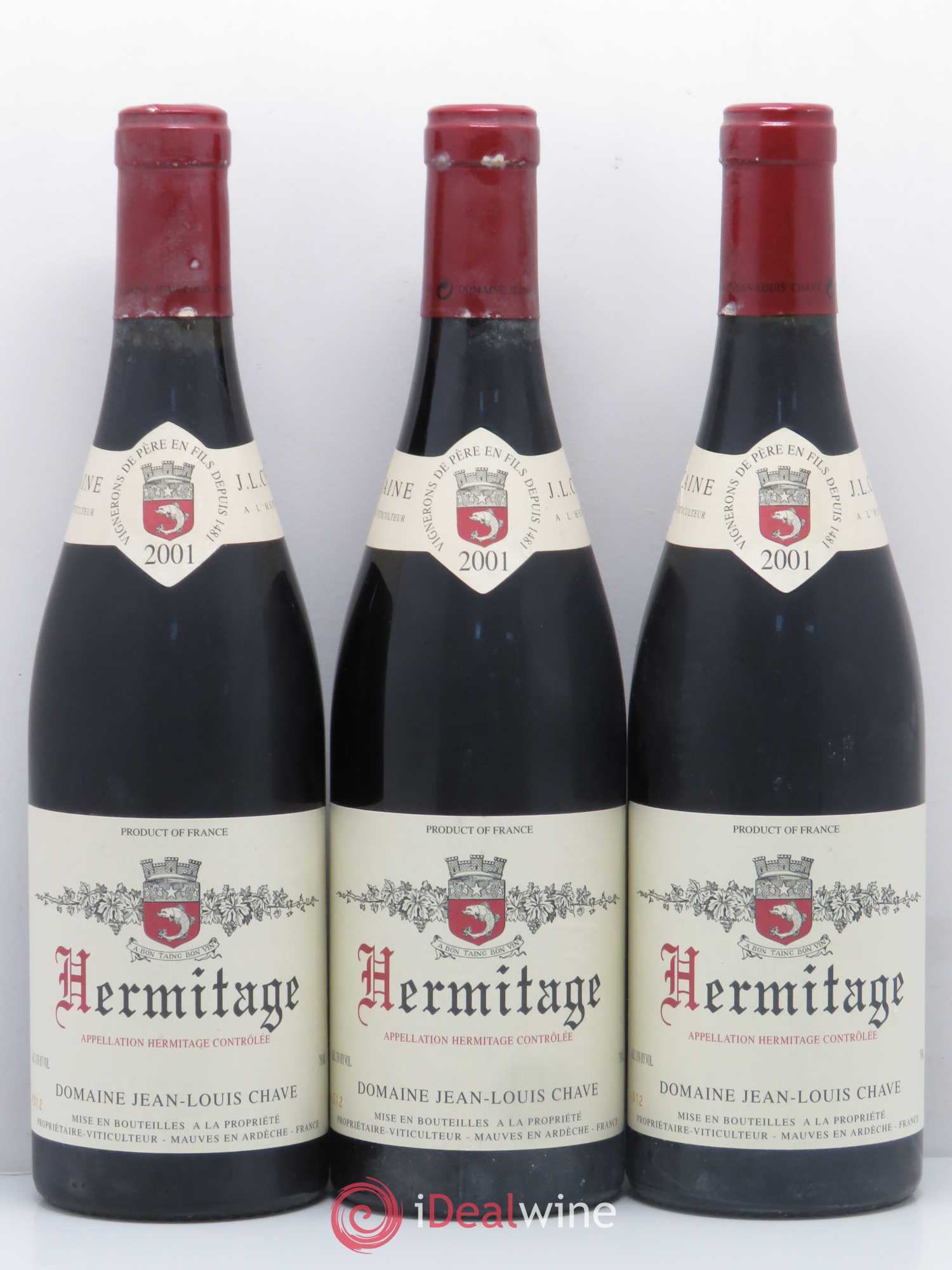 Hermitage Jean-Louis Chave 2001 - Lot de 3 bouteilles - 0