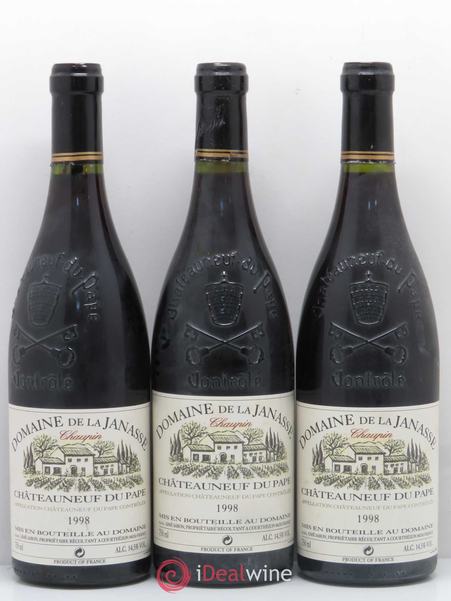 Châteauneuf-du-Pape Cuvée Chaupin La Janasse (Domaine de) 1998 - Lot de 3 bouteilles - 0