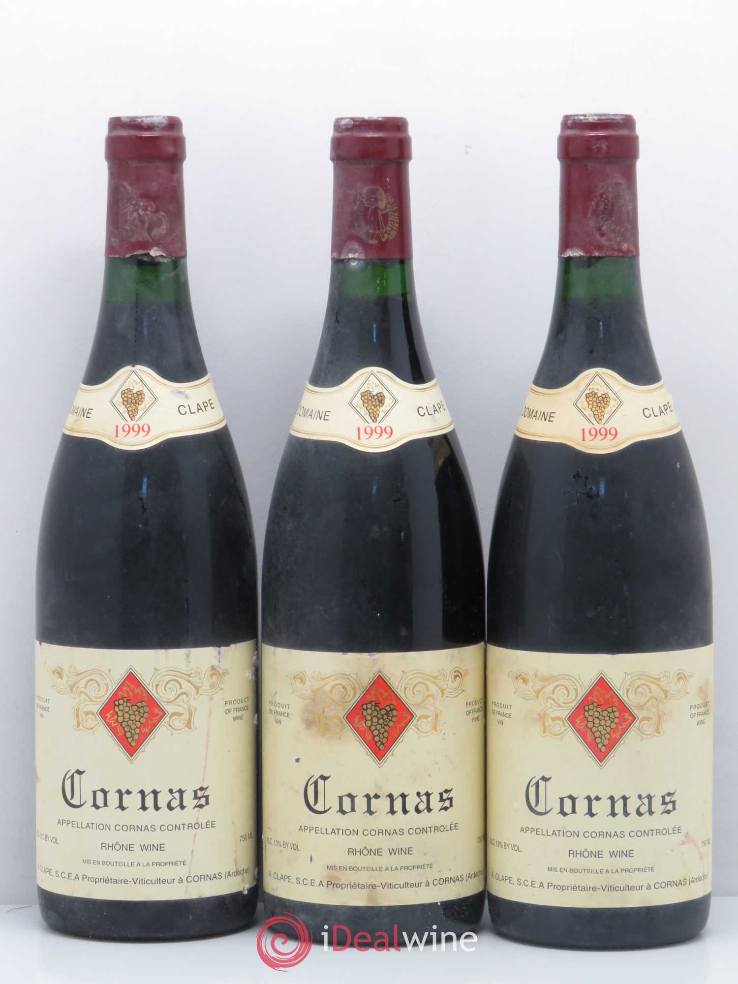 Cornas Auguste Clape 1999 - Lot de 3 bouteilles - 0