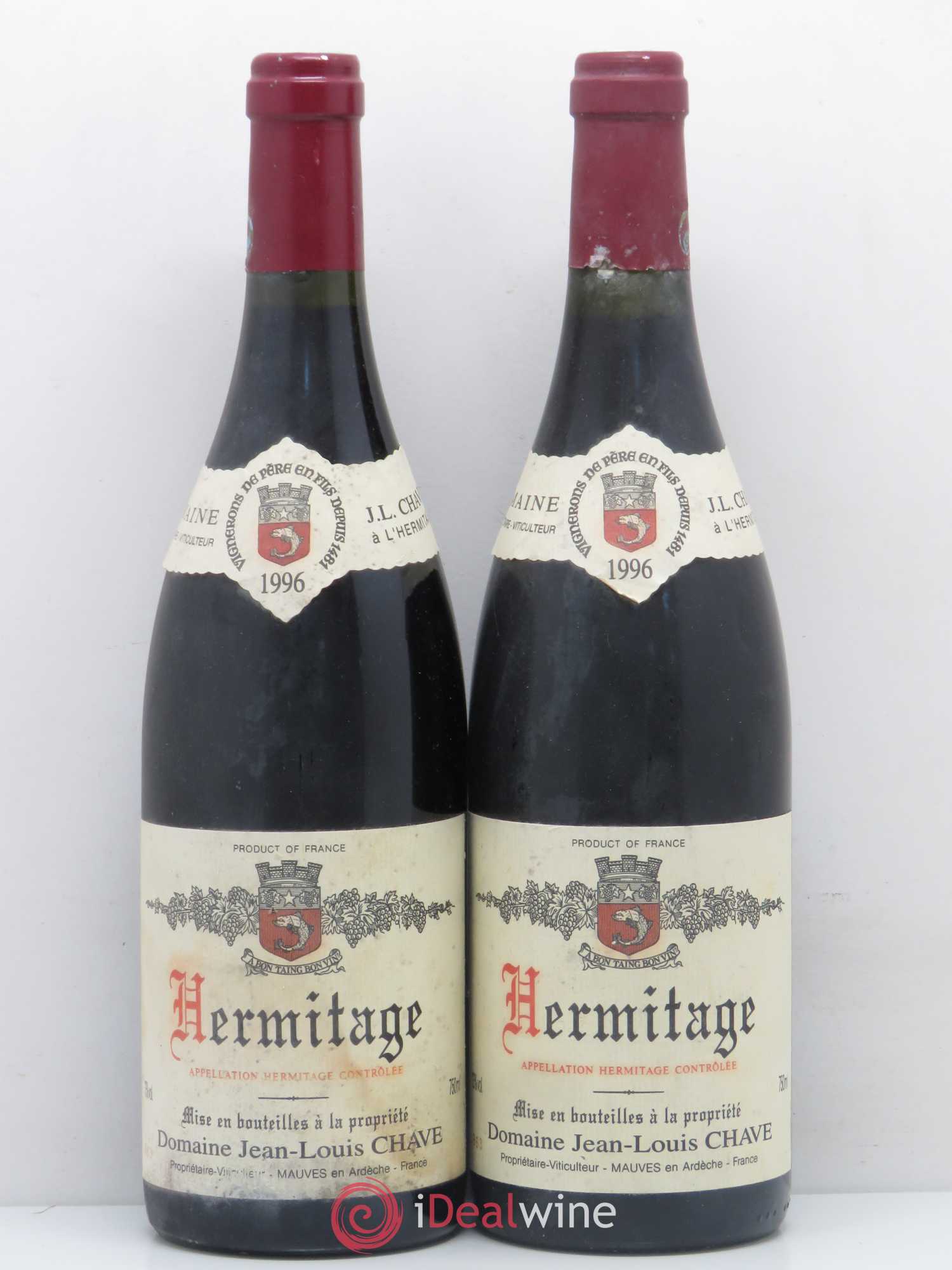 Hermitage Jean-Louis Chave 1996 - Lot de 2 bouteilles - 0