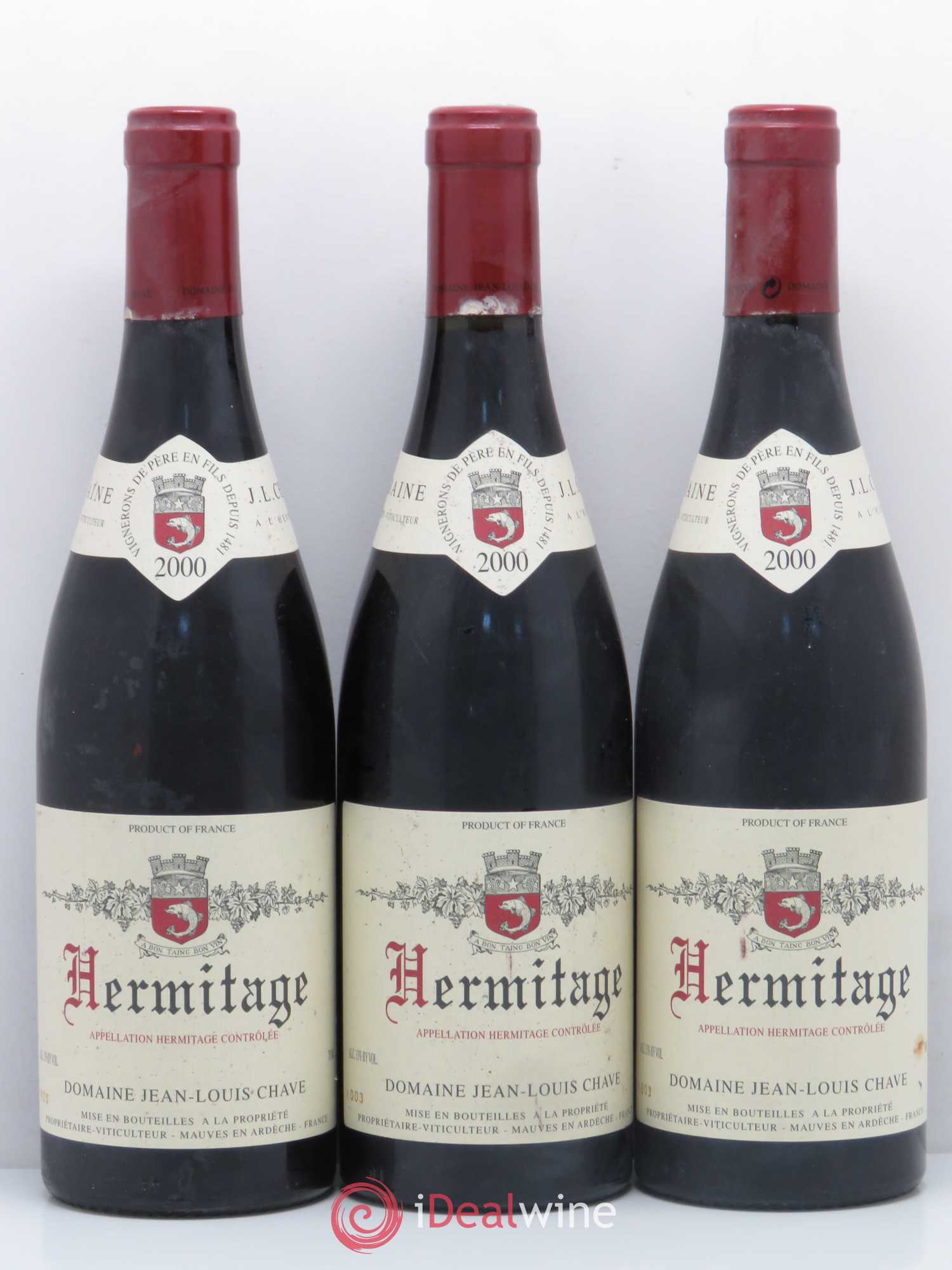 Hermitage Jean-Louis Chave 2000 - Lot de 3 bouteilles - 0
