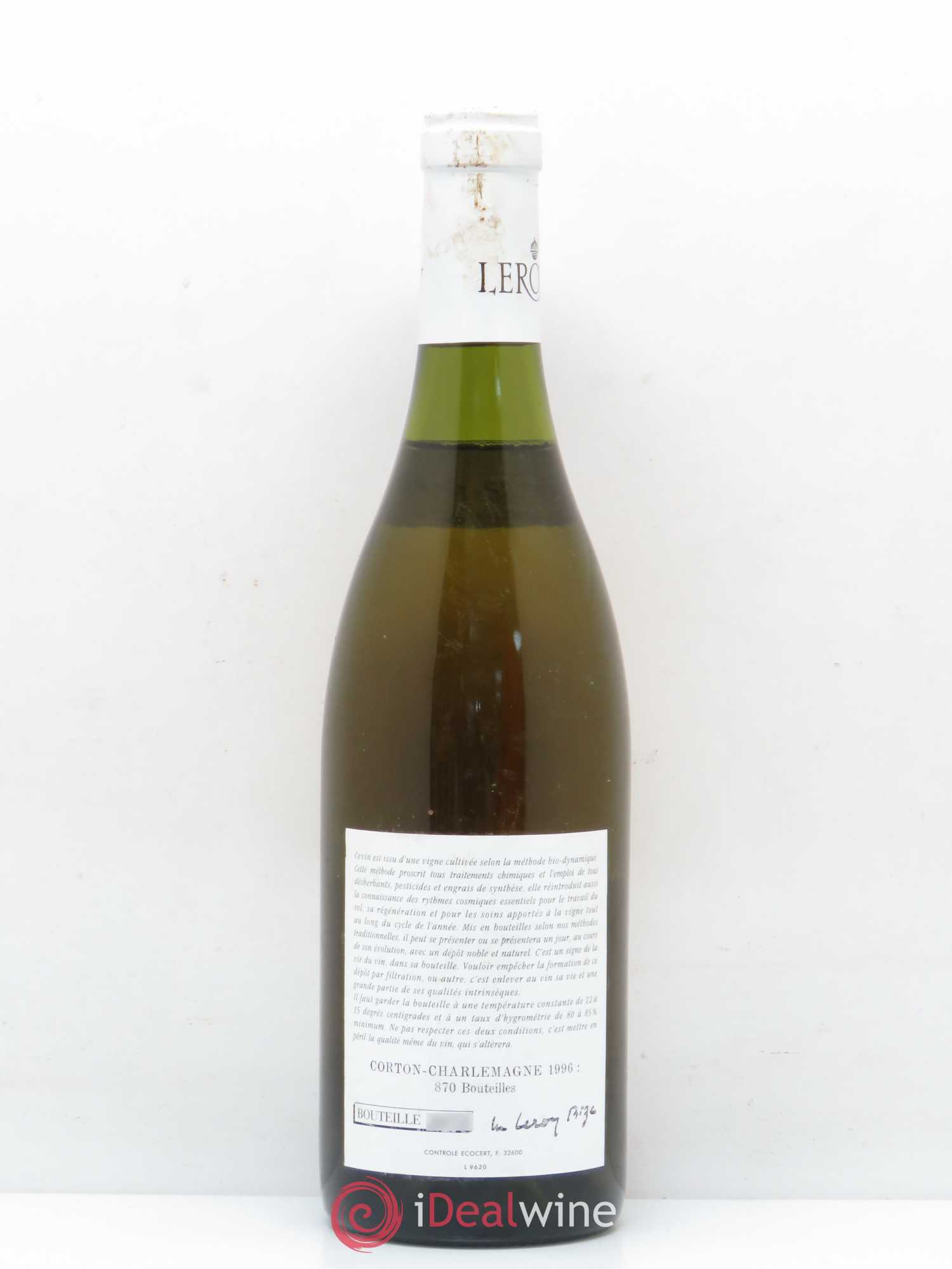 Corton-Charlemagne Grand Cru Leroy (Domaine) 1996 - Lot de 1 bouteille - 1