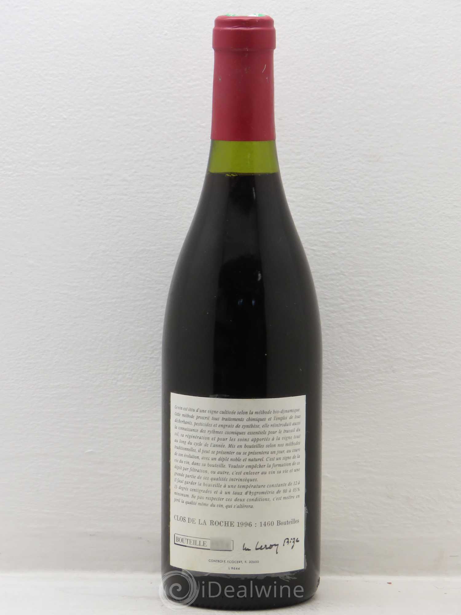Clos de la Roche Grand Cru Leroy (Domaine) 1996 - Lot de 1 bouteille - 1