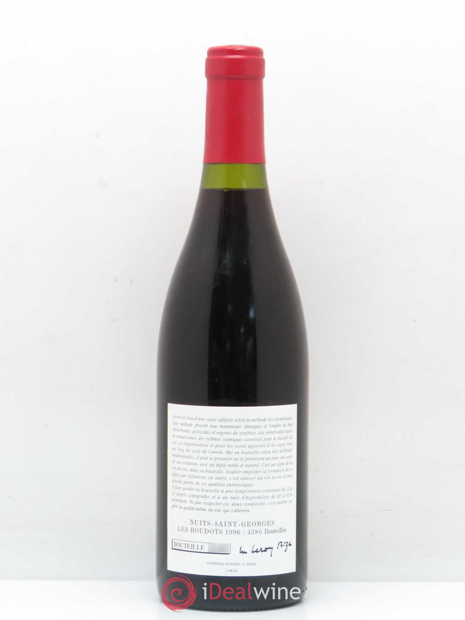 Nuits-Saint-Georges 1er Cru Aux Boudots Leroy (Domaine) 1996 - Lot de 1 bouteille - 1