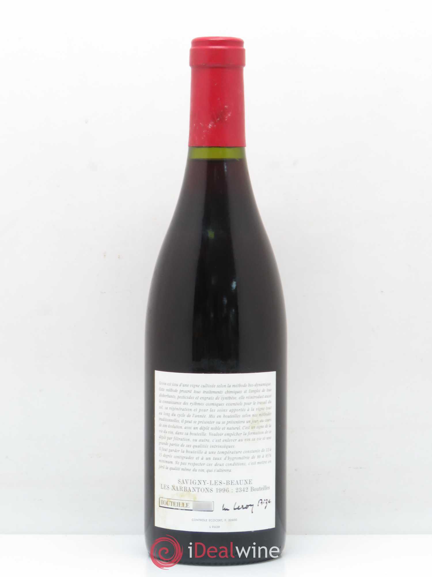 Savigny-lès-Beaune 1er Cru Les Narbantons Leroy (Domaine) 1996 - Lot de 1 bouteille - 1