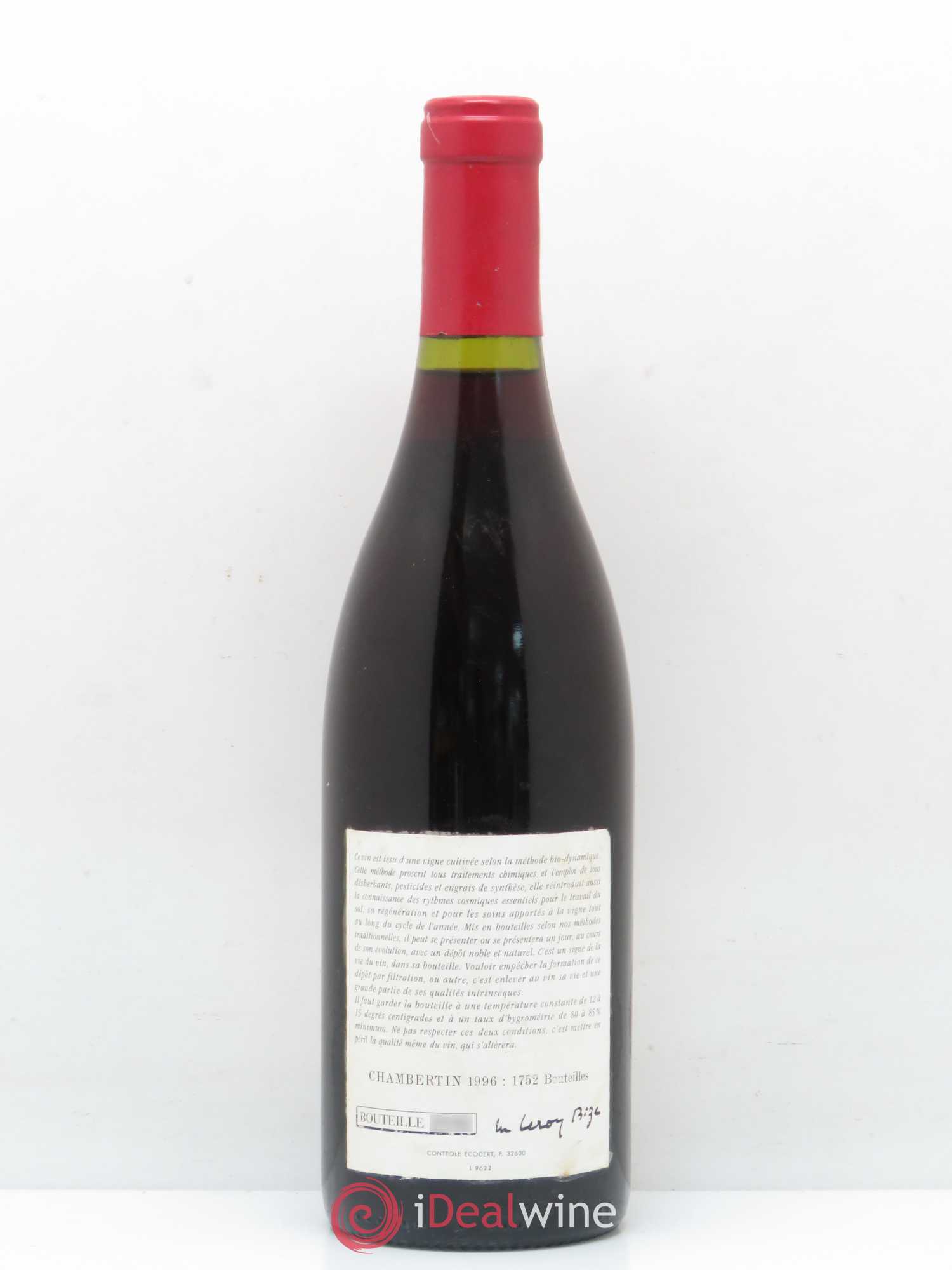 Chambertin Grand Cru Leroy (Domaine) 1996 - Lot de 1 bouteille - 1