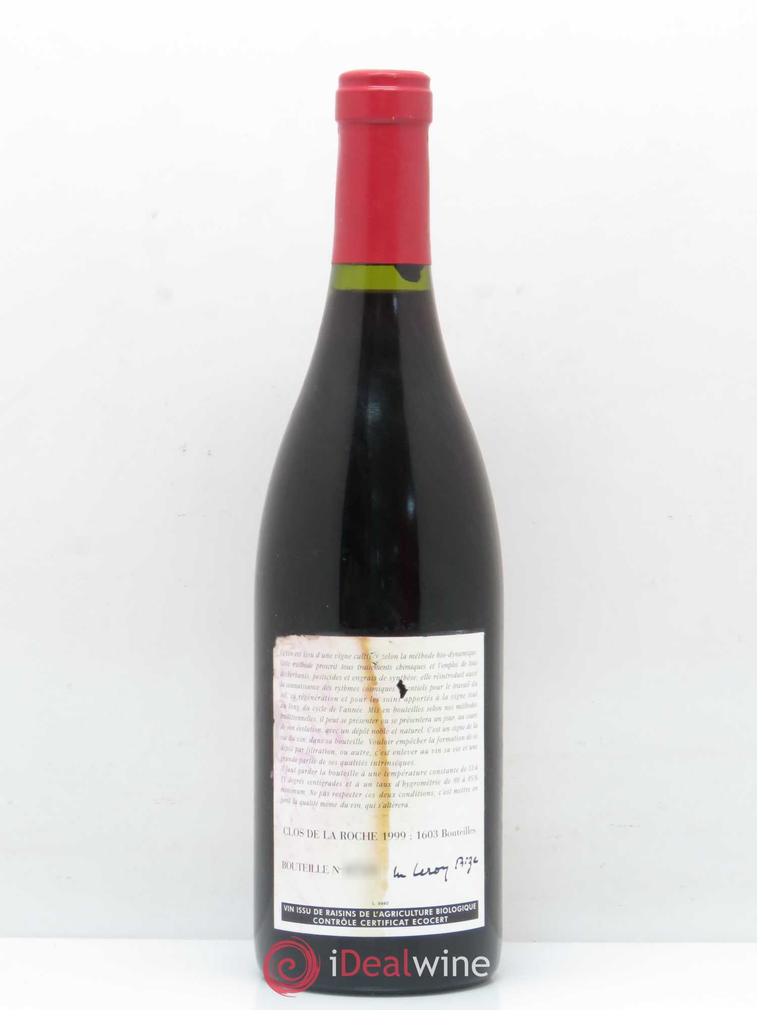 Clos de la Roche Grand Cru Leroy (Domaine) 1999 - Lot de 1 bouteille - 1