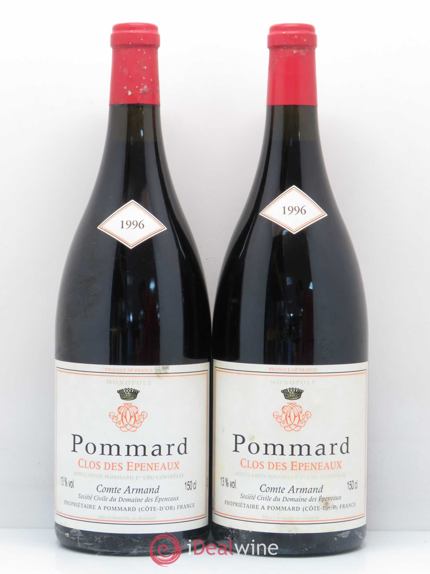 Pommard 1er Cru Clos des Epeneaux Comte Armand 1996 - Lot de 2 magnums - 0