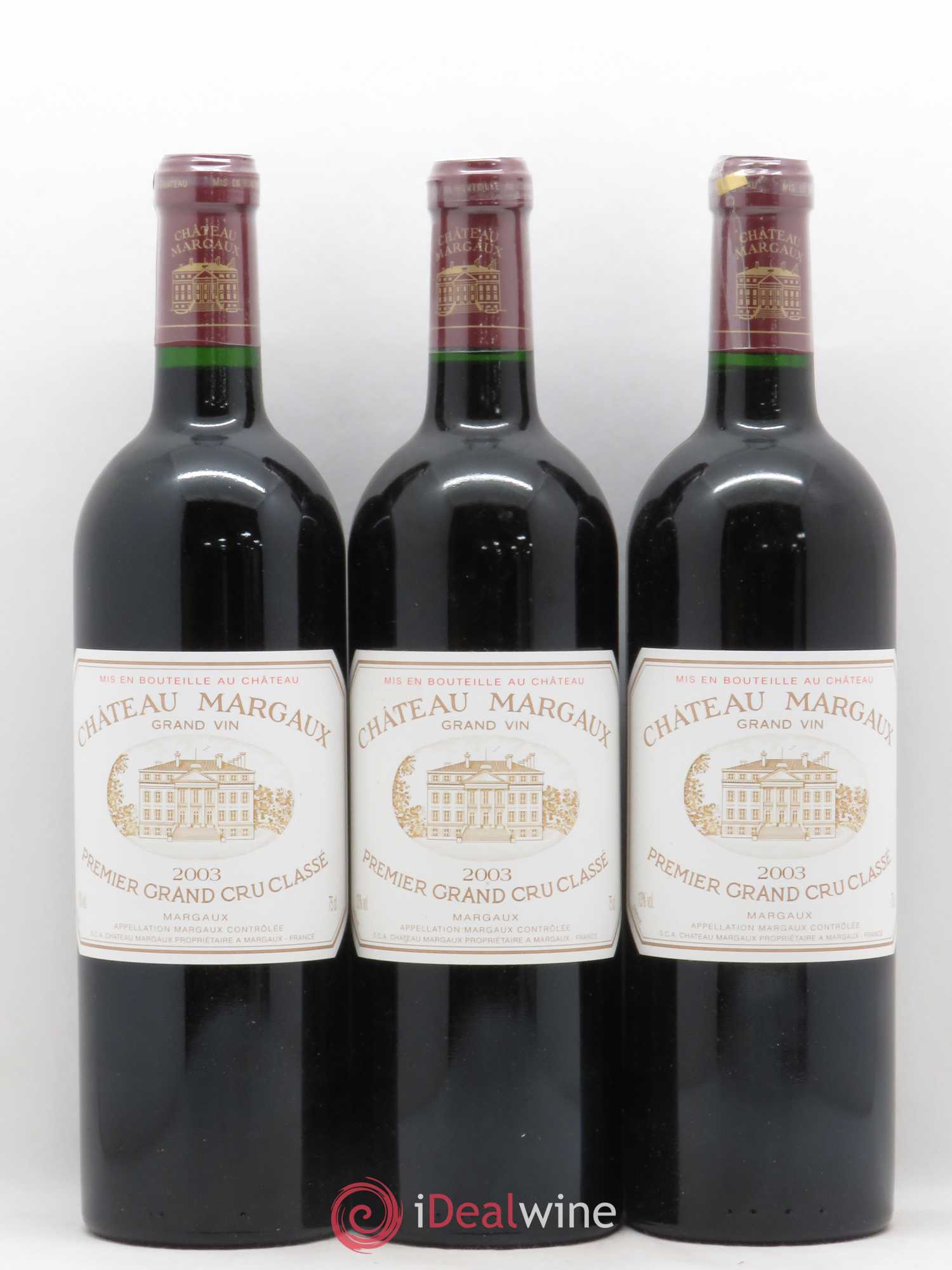 Château Margaux 1er Grand Cru Classé 2003 - Lot de 3 bouteilles - 0