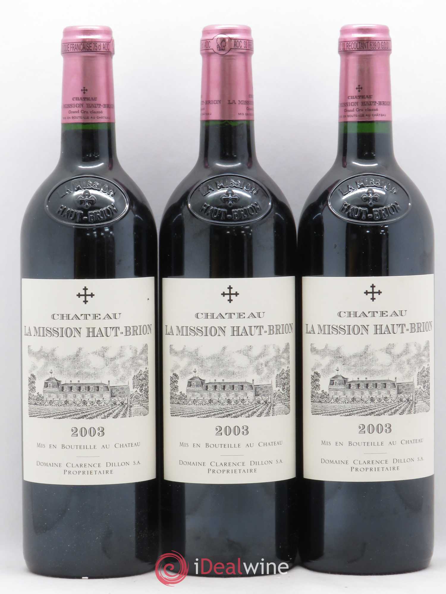Château la Mission Haut-Brion Cru Classé de Graves 2003 - Lot de 3 bouteilles - 0