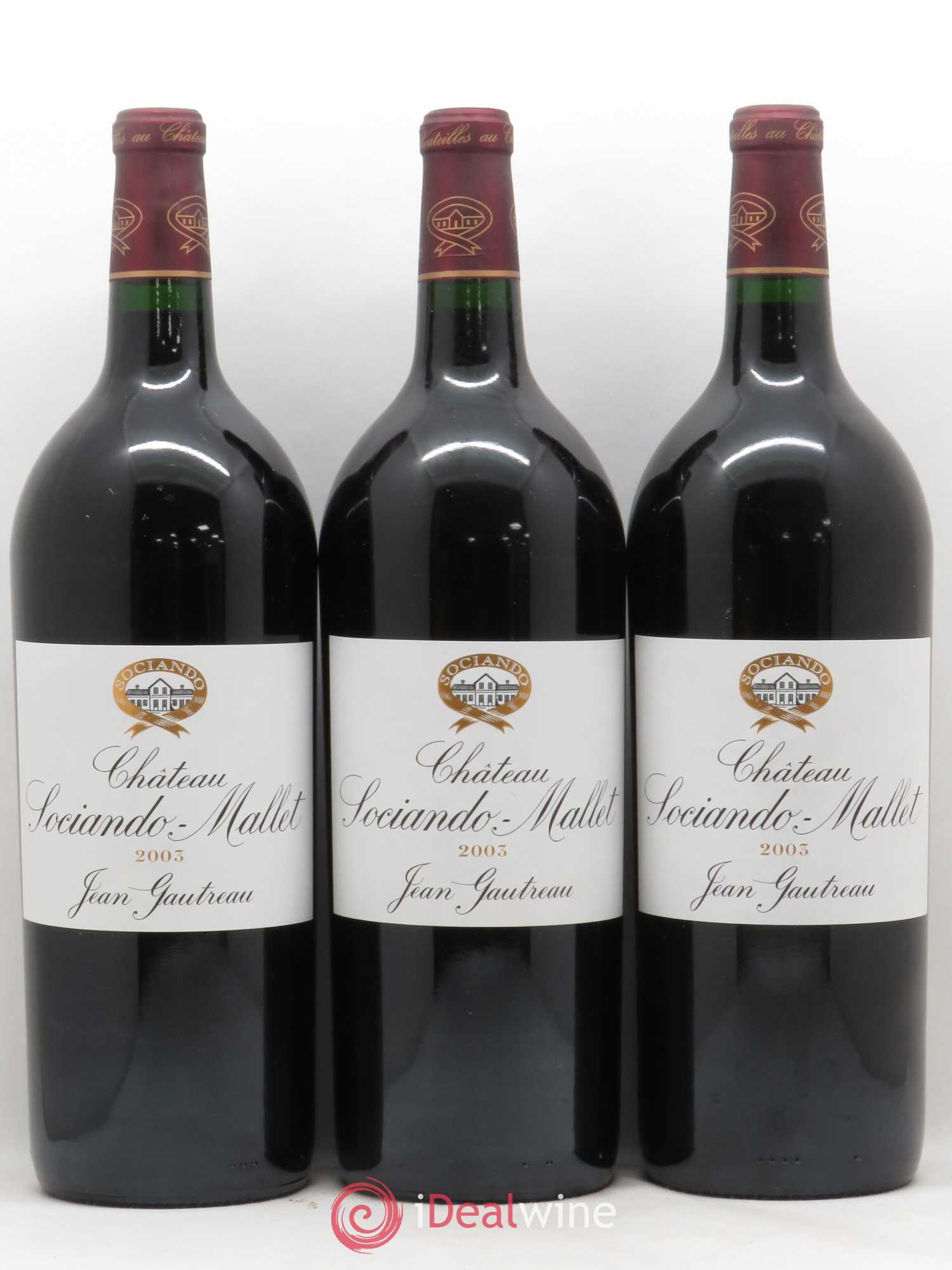 Château Sociando Mallet 2003 - Lot de 3 magnums - 0