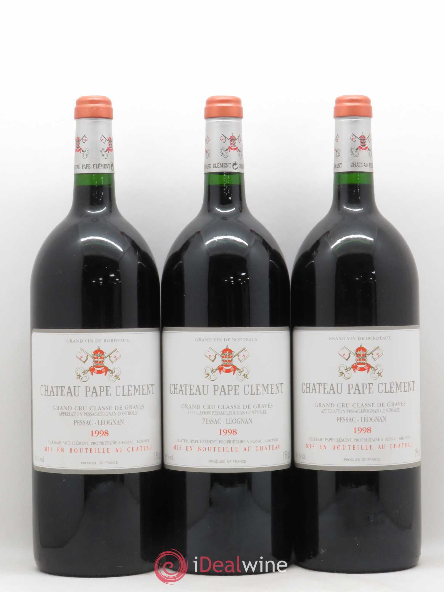 Château Pape Clément Cru Classé de Graves 1998 - Lot de 3 magnums - 0
