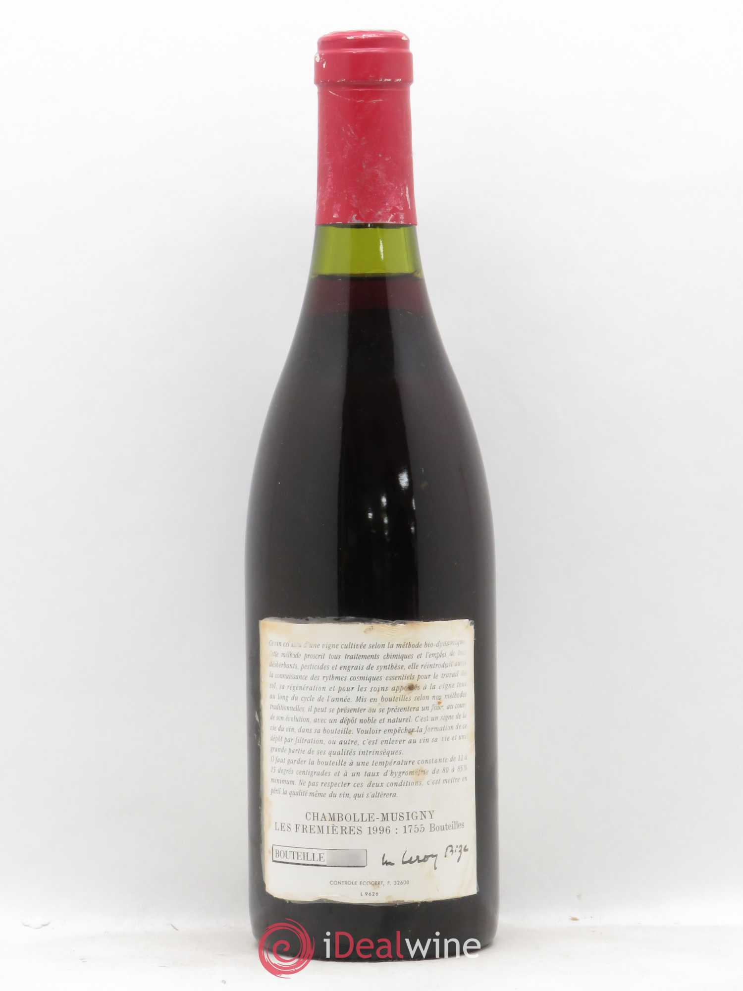 Chambolle-Musigny Les Fremières Leroy (Domaine) 1996 - Lot de 1 bouteille - 1
