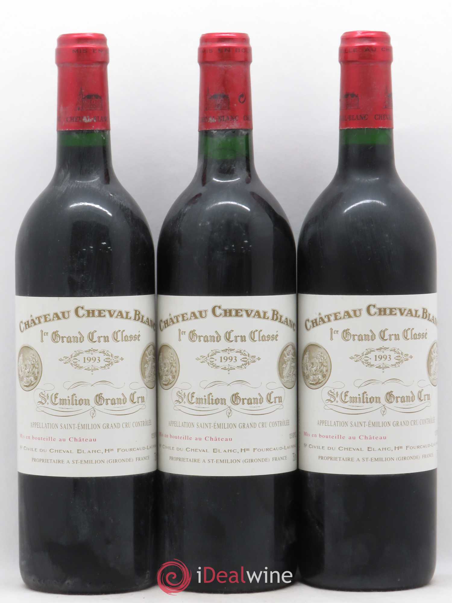 Château Cheval Blanc 1er Grand Cru Classé A 1993 - Lot de 3 bouteilles - 0