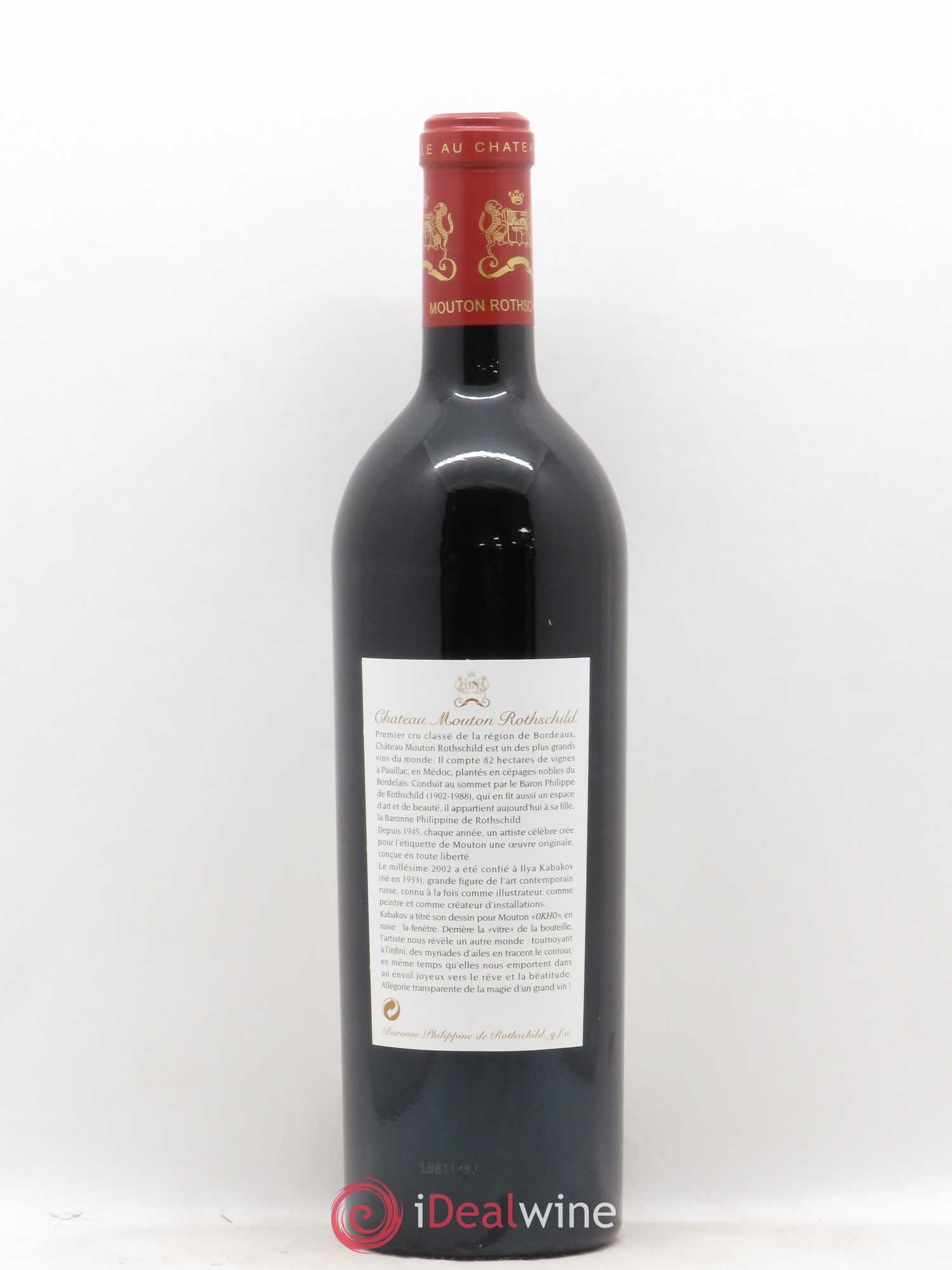 Château Mouton Rothschild 1er Grand Cru Classé 2002 - Lot de 1 bouteille - 1