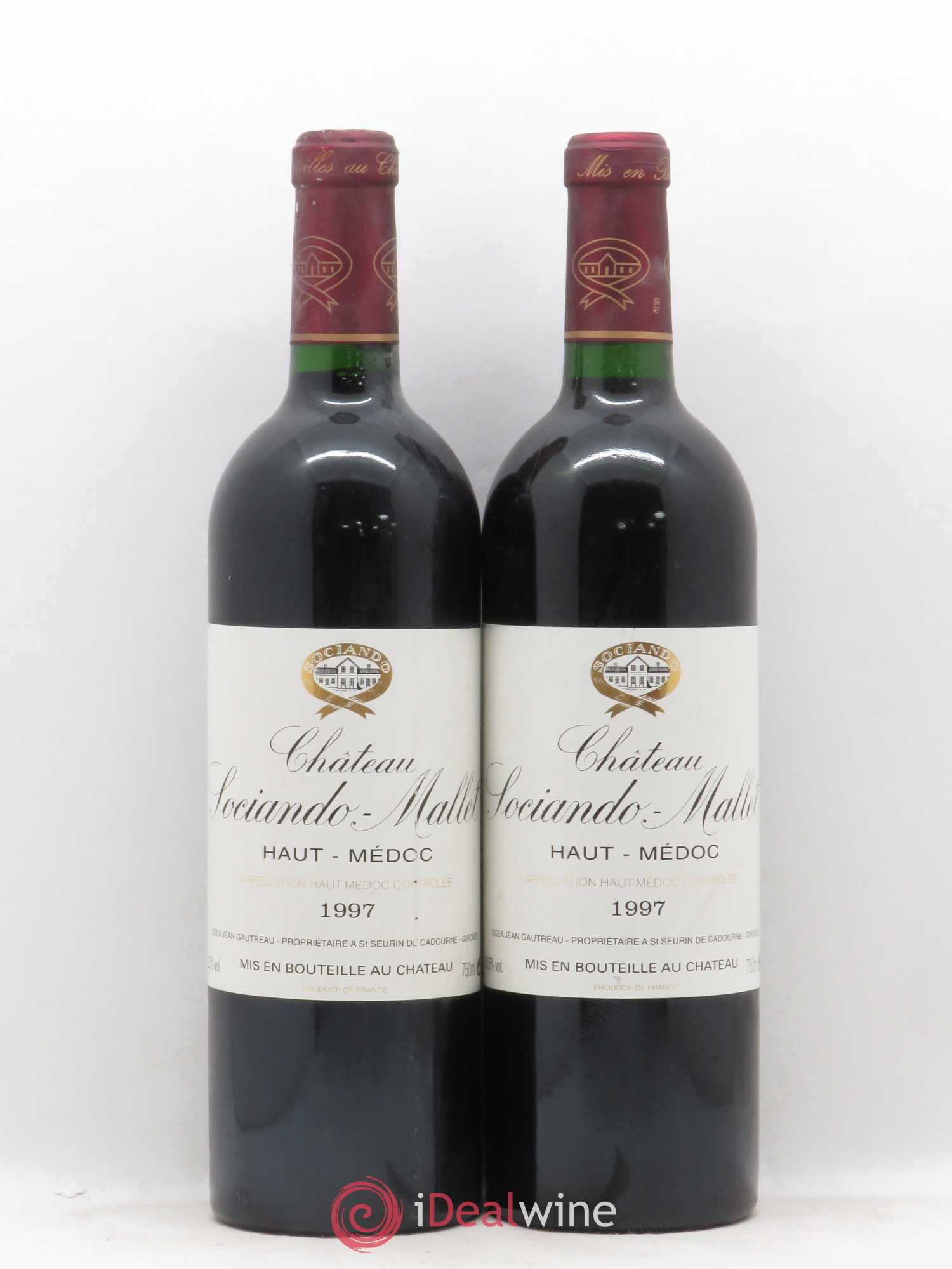 Château Sociando Mallet 1997 - Lot de 2 bouteilles - 0