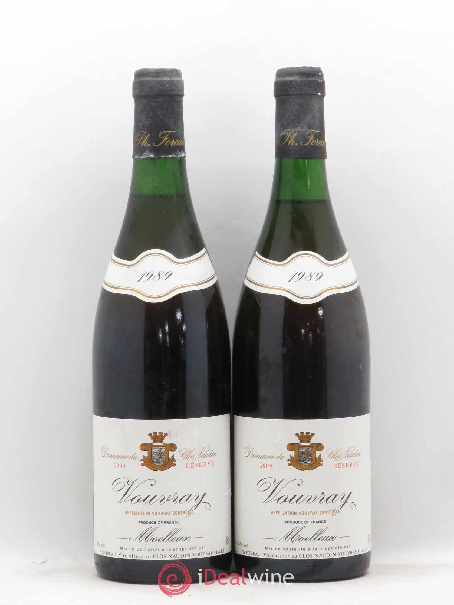 Vouvray Moelleux Réserve Clos Naudin - Philippe Foreau 1989 - Lotto di 2 bottiglie - 0