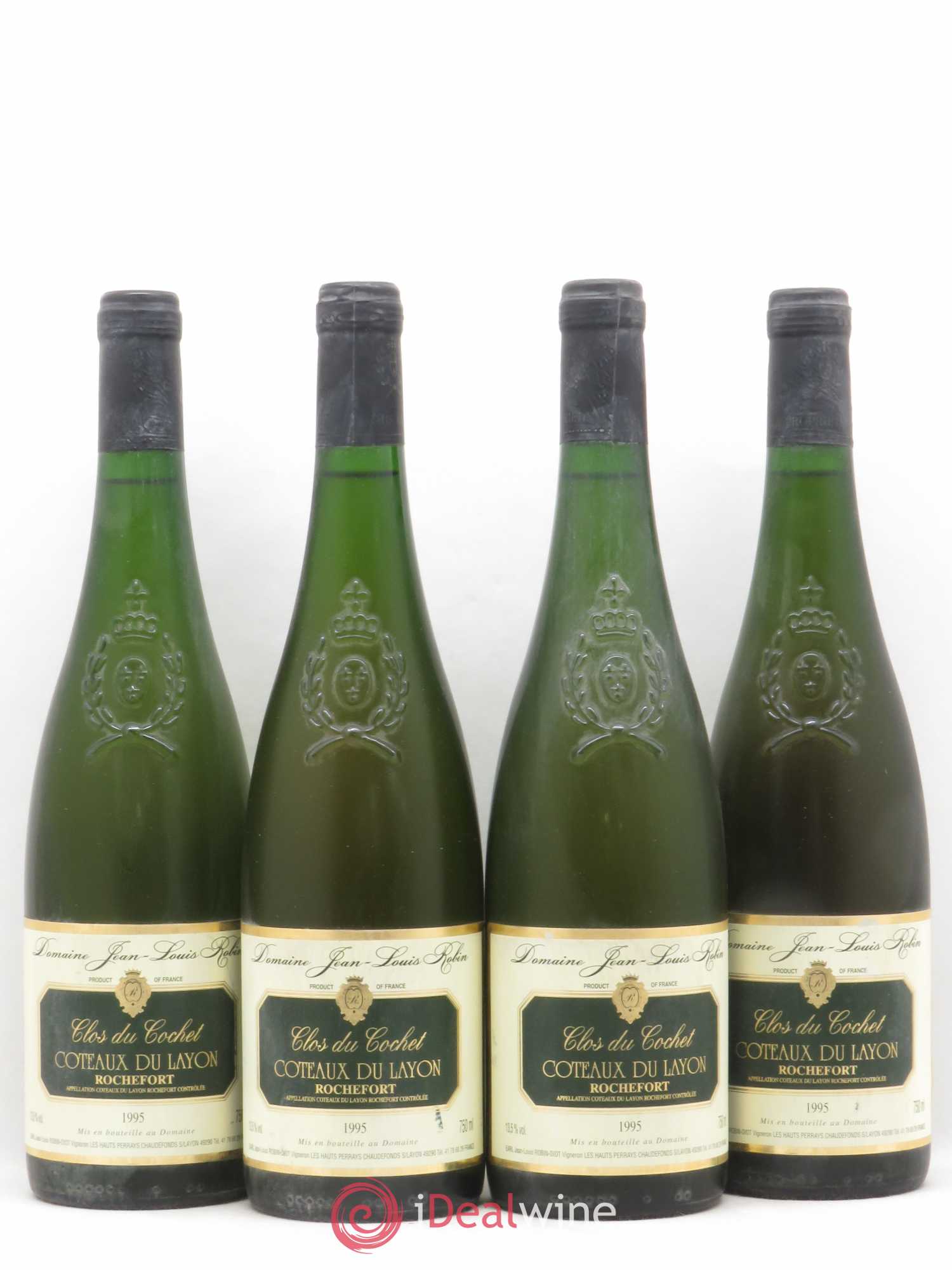 Coteaux du Layon Rochefort Clos du Cochet Jean Louis Robin (sans prix de réserve) 1995 - Lotto di 4 bottiglie - 0