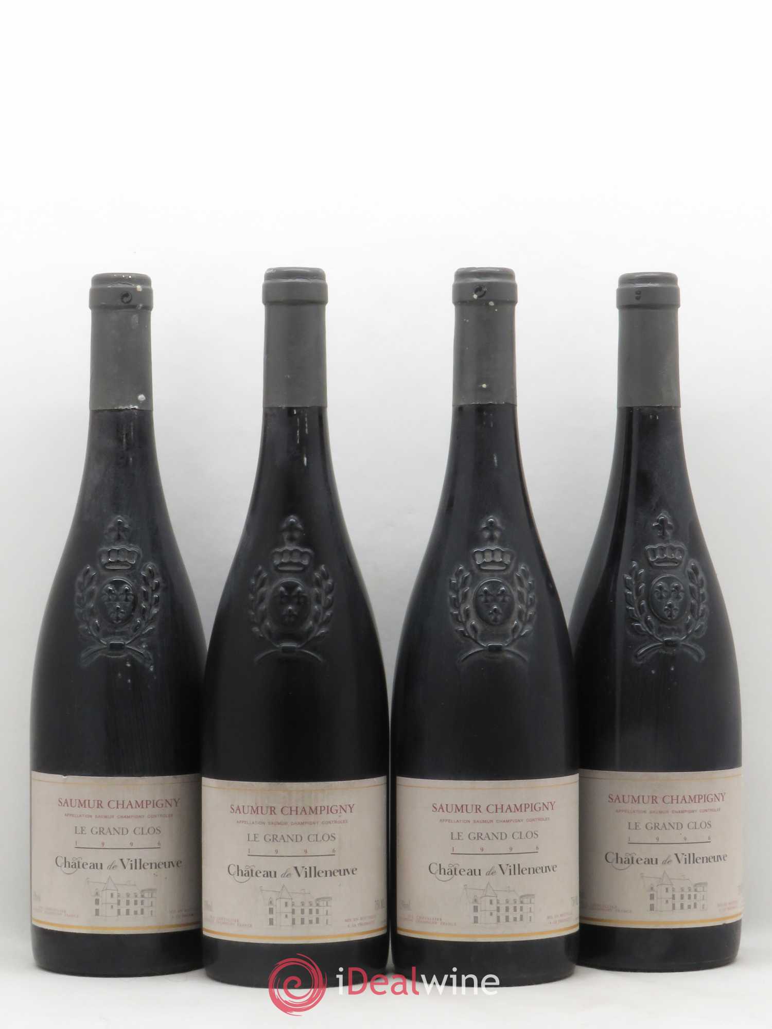 Saumur-Champigny Le Grand Clos Château de Villeneuve 1996 - Lot de 4 bouteilles - 0