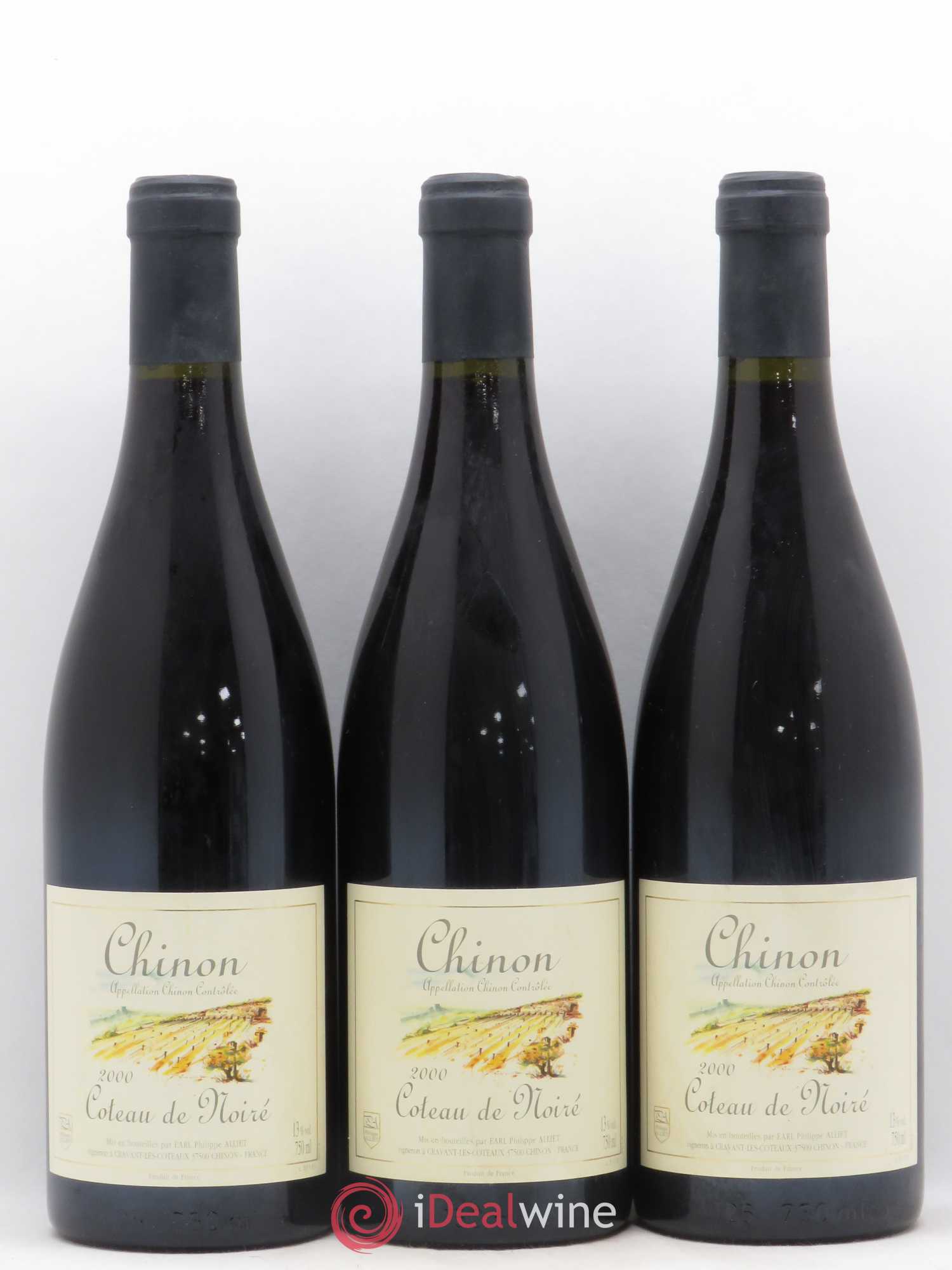 Chinon Coteau de Noiré Philippe Alliet 2000 - Lot de 3 bouteilles - 0