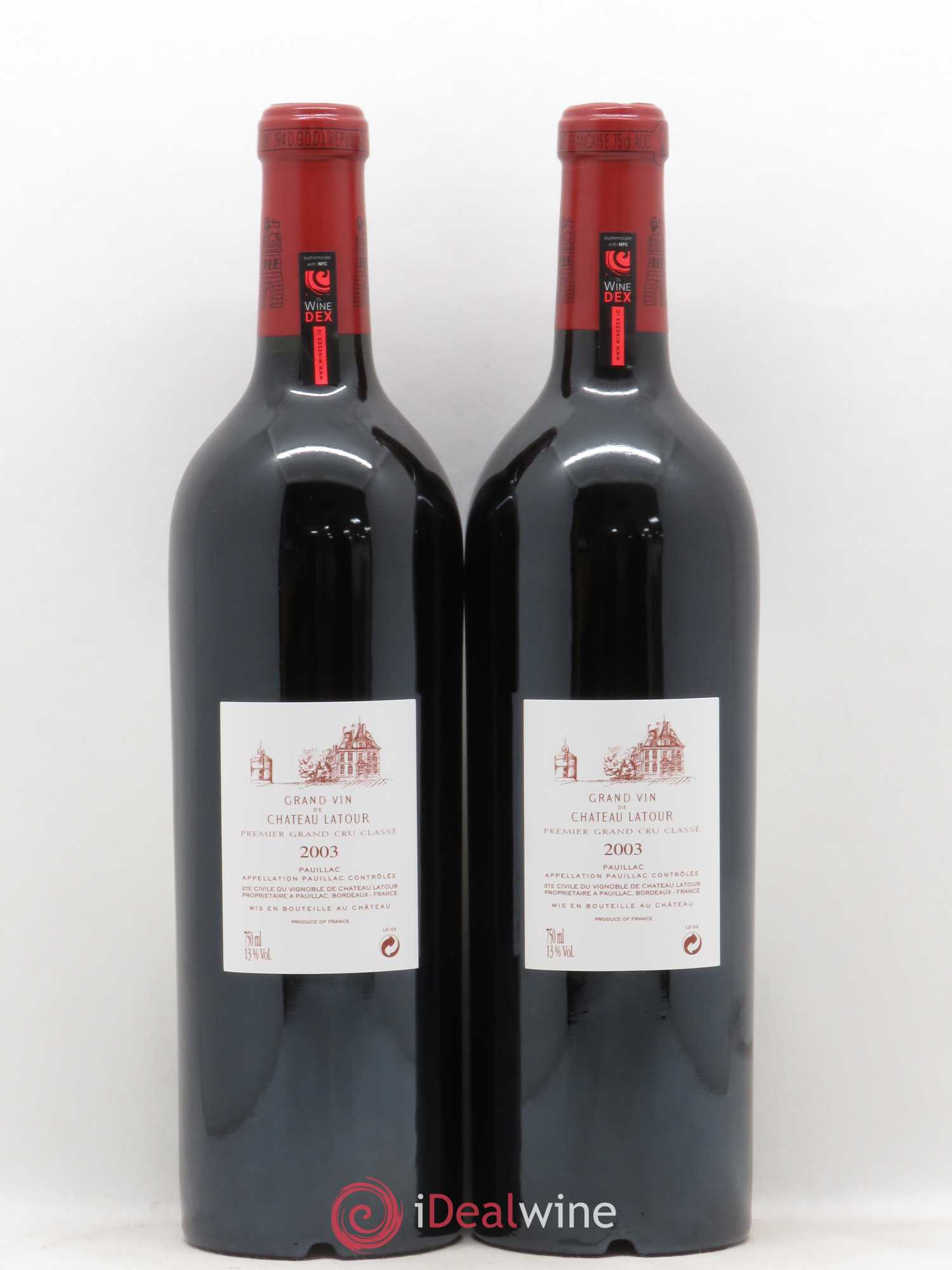 Château Latour 1er Grand Cru Classé 2003 - Lot de 2 bouteilles - 1