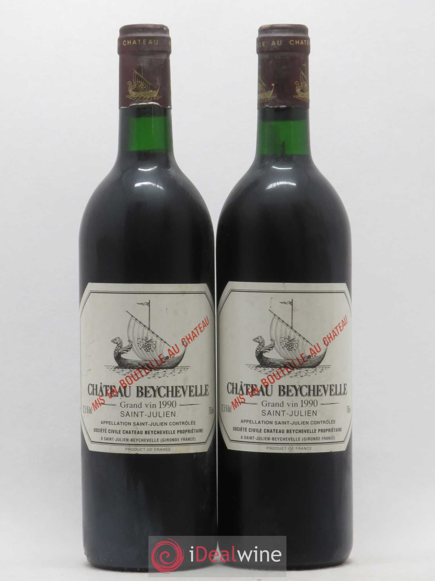 Château Beychevelle 4ème Grand Cru Classé 1990 - Lot de 2 bouteilles - 0