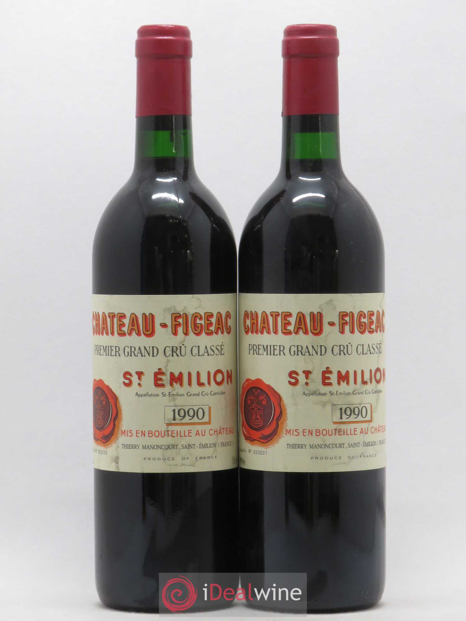 Château Figeac 1er Grand Cru Classé A 1990 - Lot de 2 bouteilles - 0