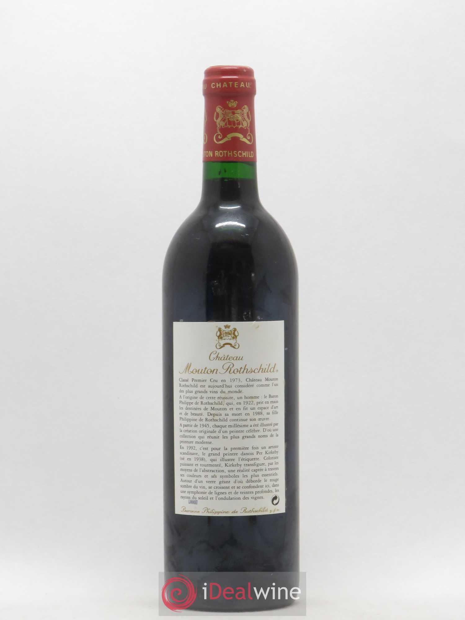 Château Mouton Rothschild 1er Grand Cru Classé 1992 - Lot de 1 bouteille - 1