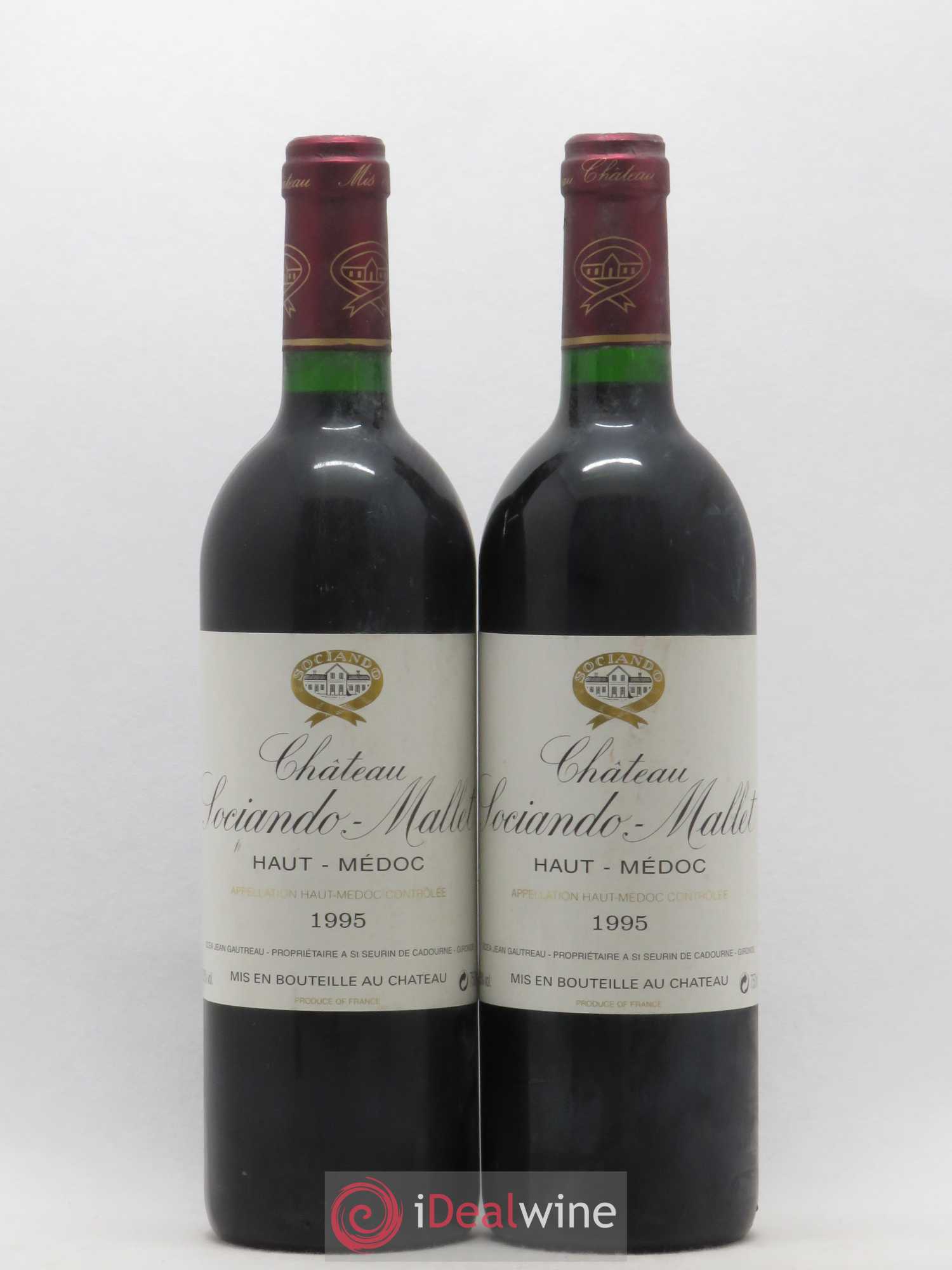 Château Sociando Mallet 1995 - Lot de 2 bouteilles - 0