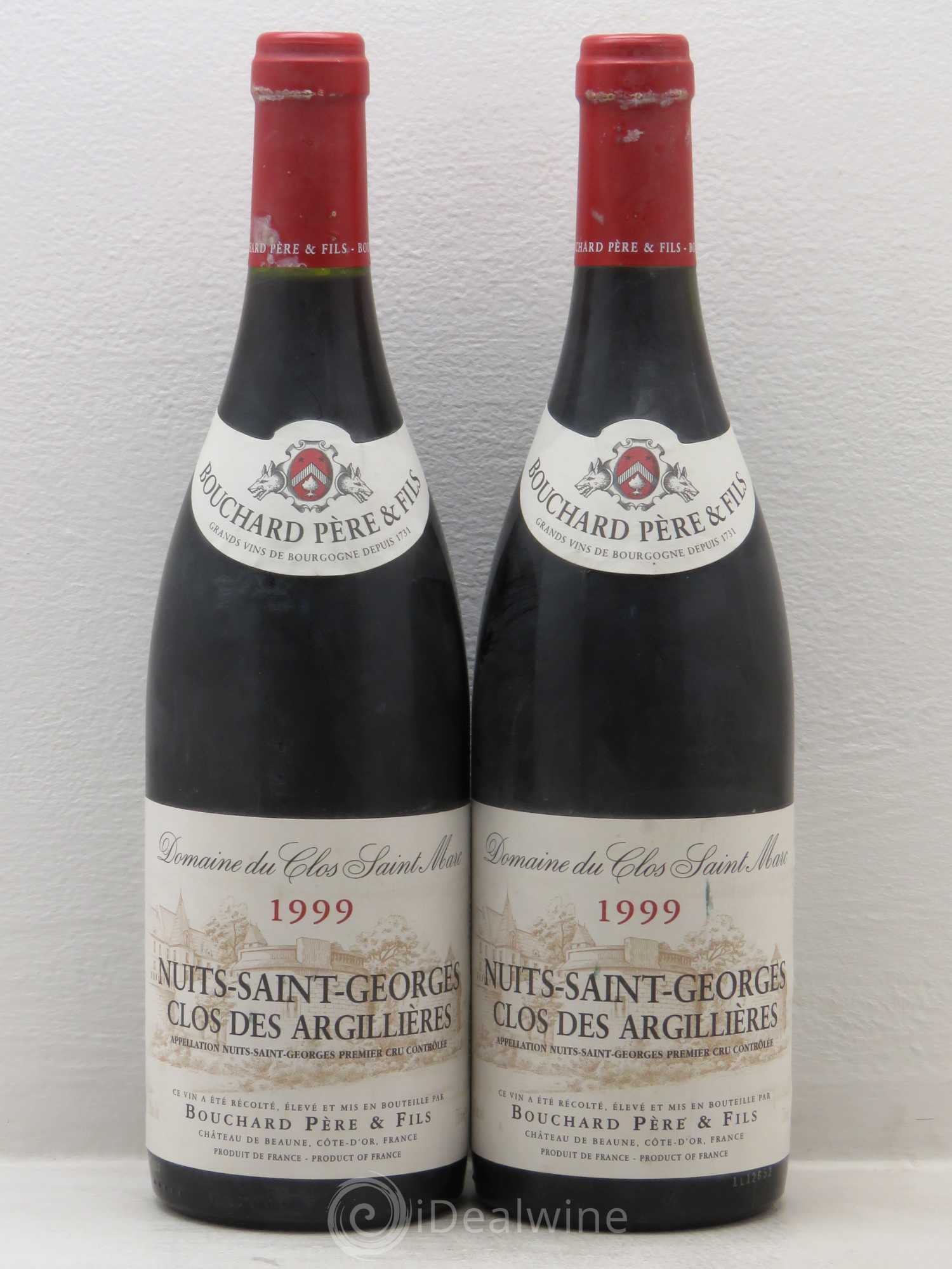 Nuits-Saint-Georges 1er Cru Clos des Argillières Bouchard Père & Fils 1999 - Lot de 2 bouteilles - 0