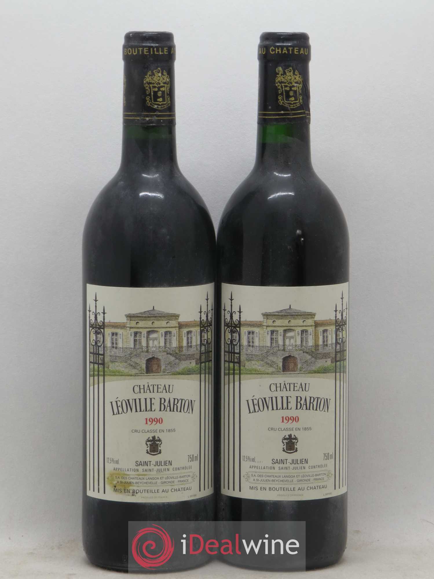 Château Léoville Barton 2ème Grand Cru Classé 1990 - Lot de 2 bouteilles - 0