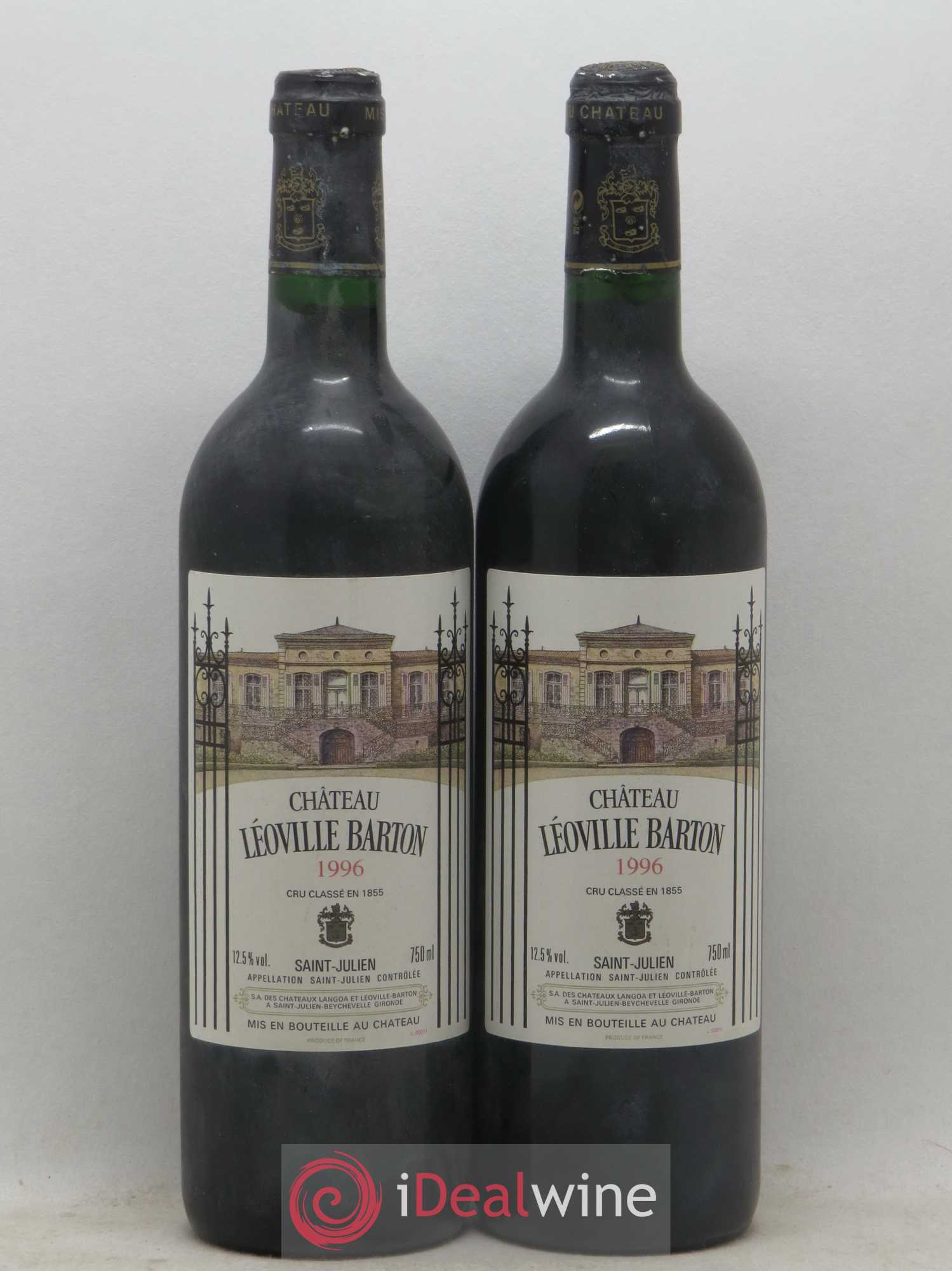Château Léoville Barton 2ème Grand Cru Classé 1996 - Lot de 2 bouteilles - 0