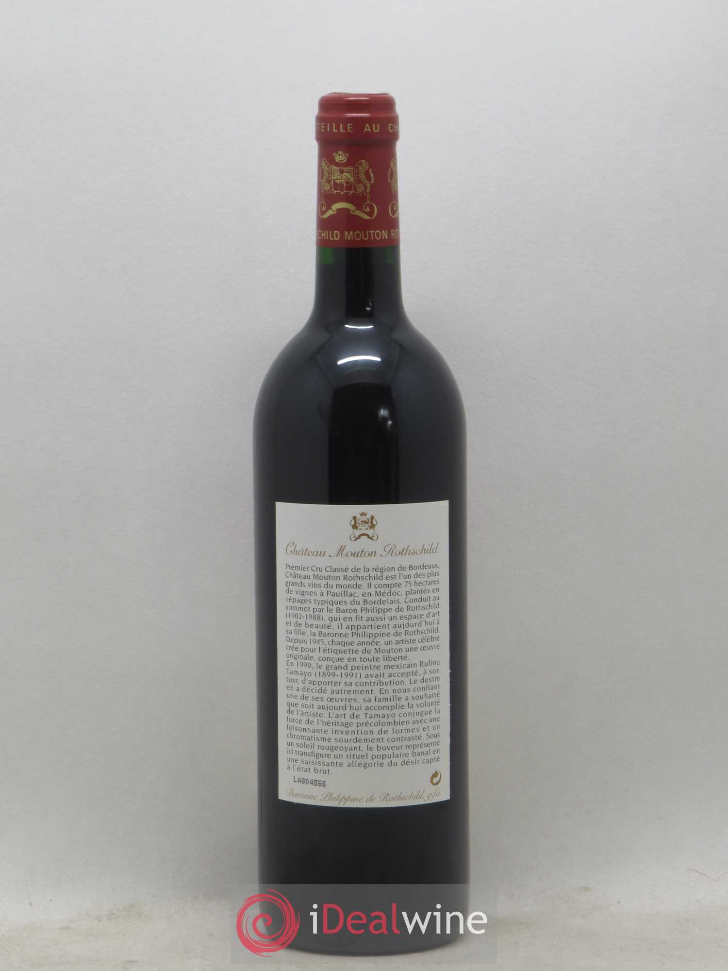 Château Mouton Rothschild 1er Grand Cru Classé 1998 - Lot de 1 bouteille - 1