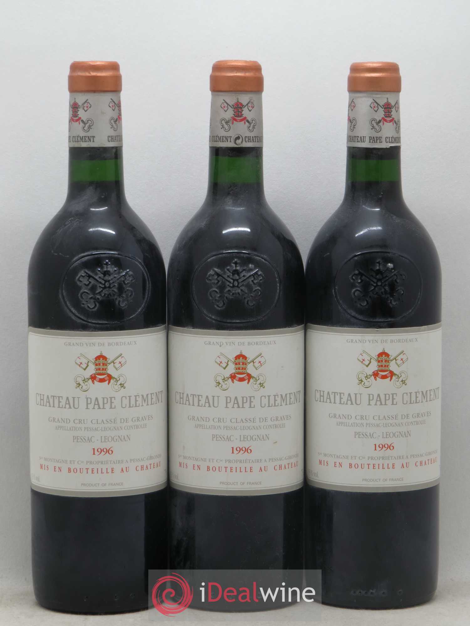 Château Pape Clément Cru Classé de Graves 1996 - Lot de 3 bouteilles - 0