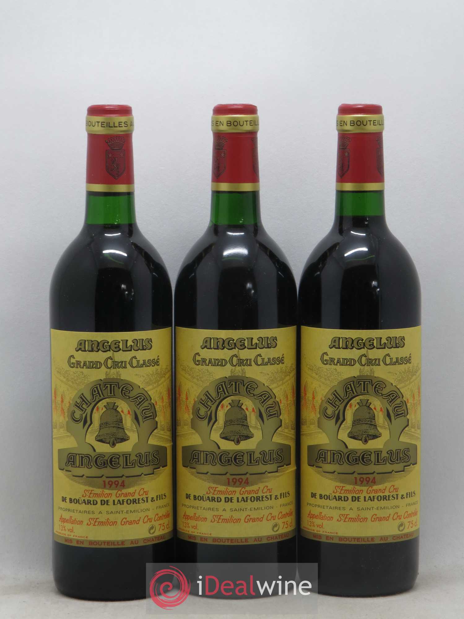 Château Angélus 1er Grand Cru Classé A 1994 - Lot de 3 bouteilles - 0