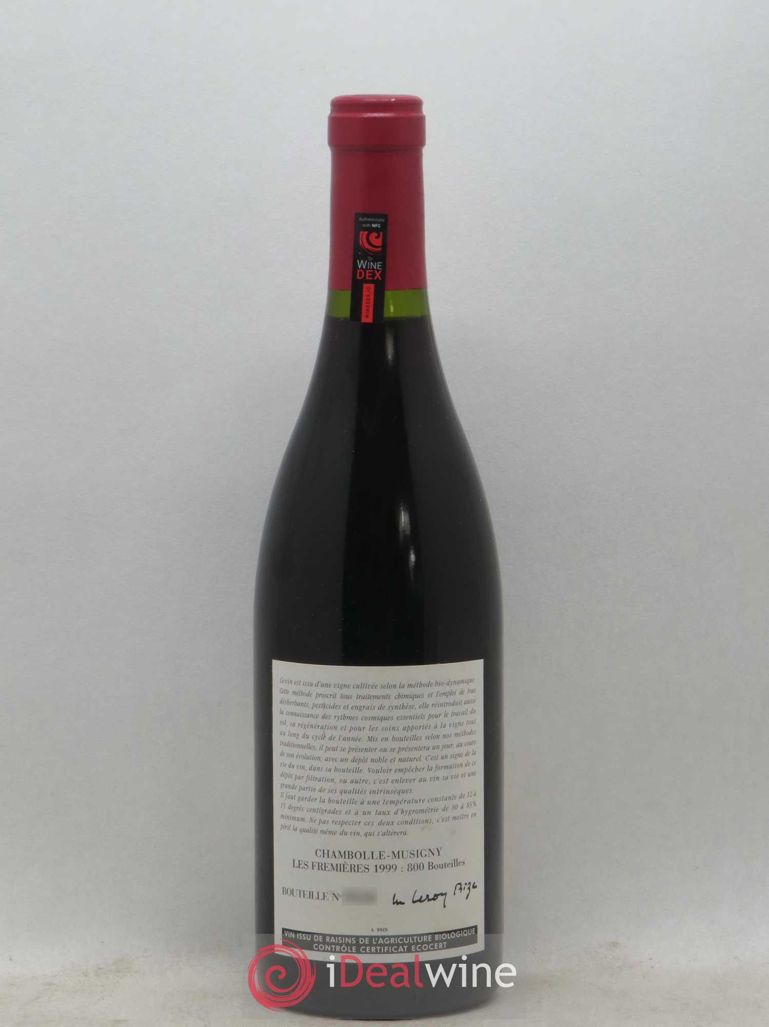 Chambolle-Musigny Les Fremières Leroy (Domaine) 1999 - Lot de 1 bouteille - 1