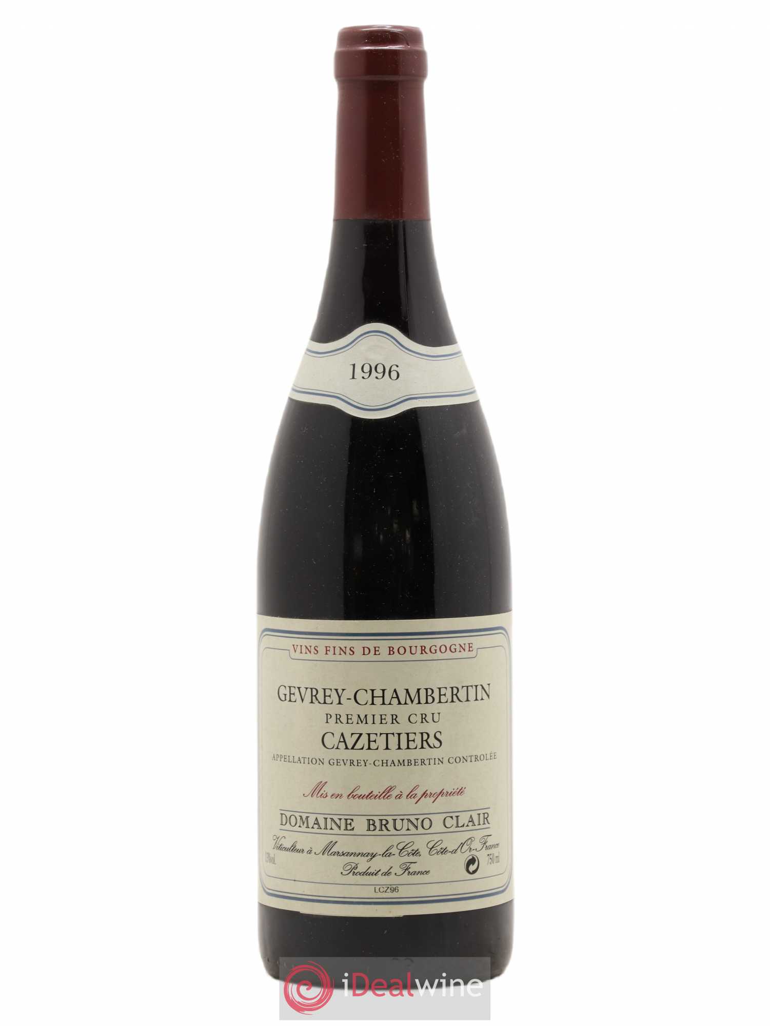 Gevrey-Chambertin 1er Cru Les Cazetiers Bruno Clair (Domaine) 1996 - Lot de 1 bouteille - 0