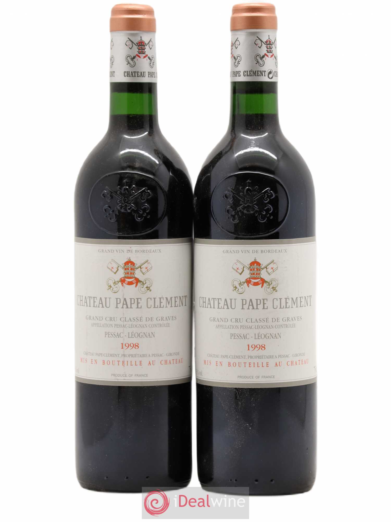 Château Pape Clément Cru Classé de Graves 1998 - Lot de 2 bouteilles - 0