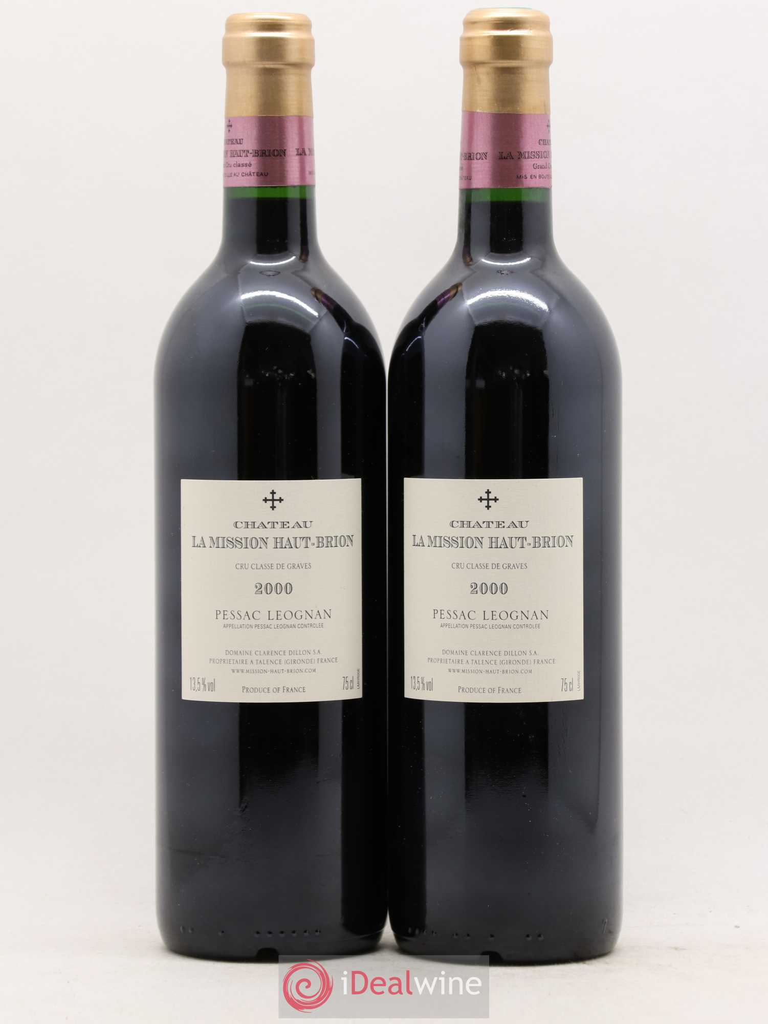 Château la Mission Haut-Brion Cru Classé de Graves 2000 - Lot de 2 bouteilles - 1