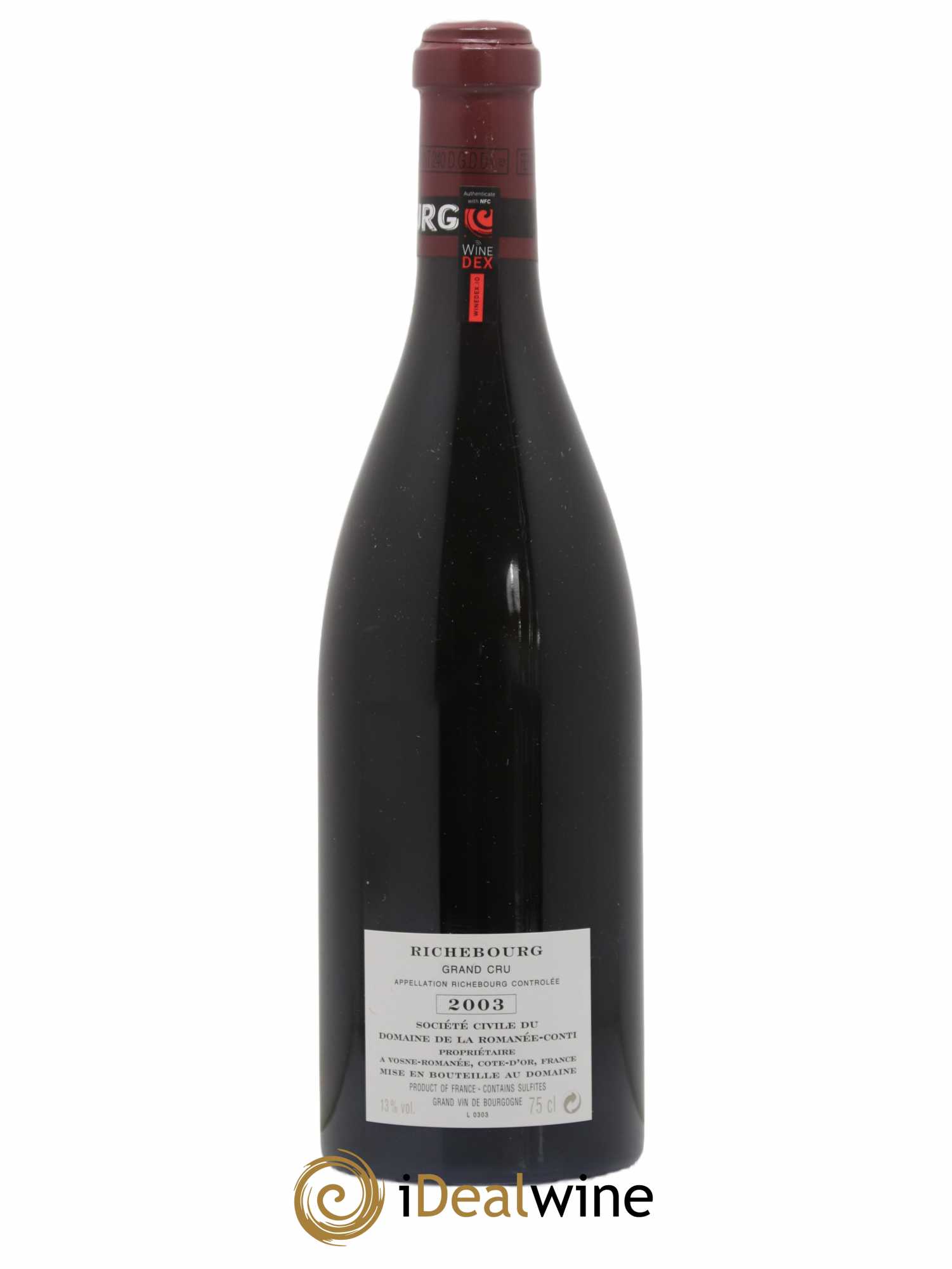 Richebourg Grand Cru Domaine de la Romanée-Conti 2003 - Lot de 1 bouteille - 1
