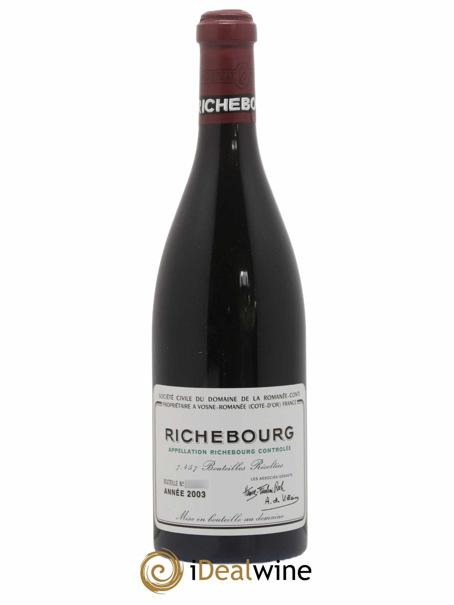 Richebourg Grand Cru Domaine de la Romanée-Conti 2003 - Lot de 1 bouteille - 0