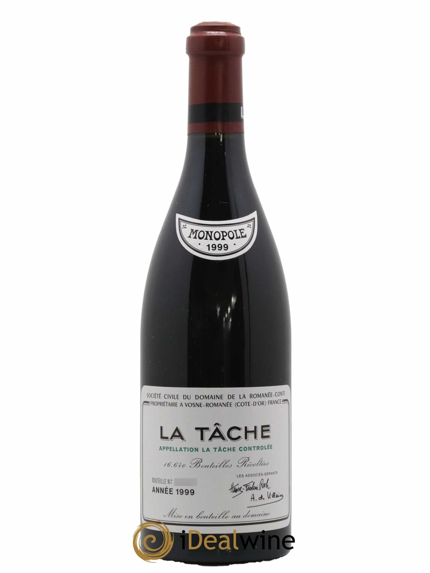 La Tâche Grand Cru Domaine de la Romanée-Conti 1999 - Lot de 1 bouteille - 0