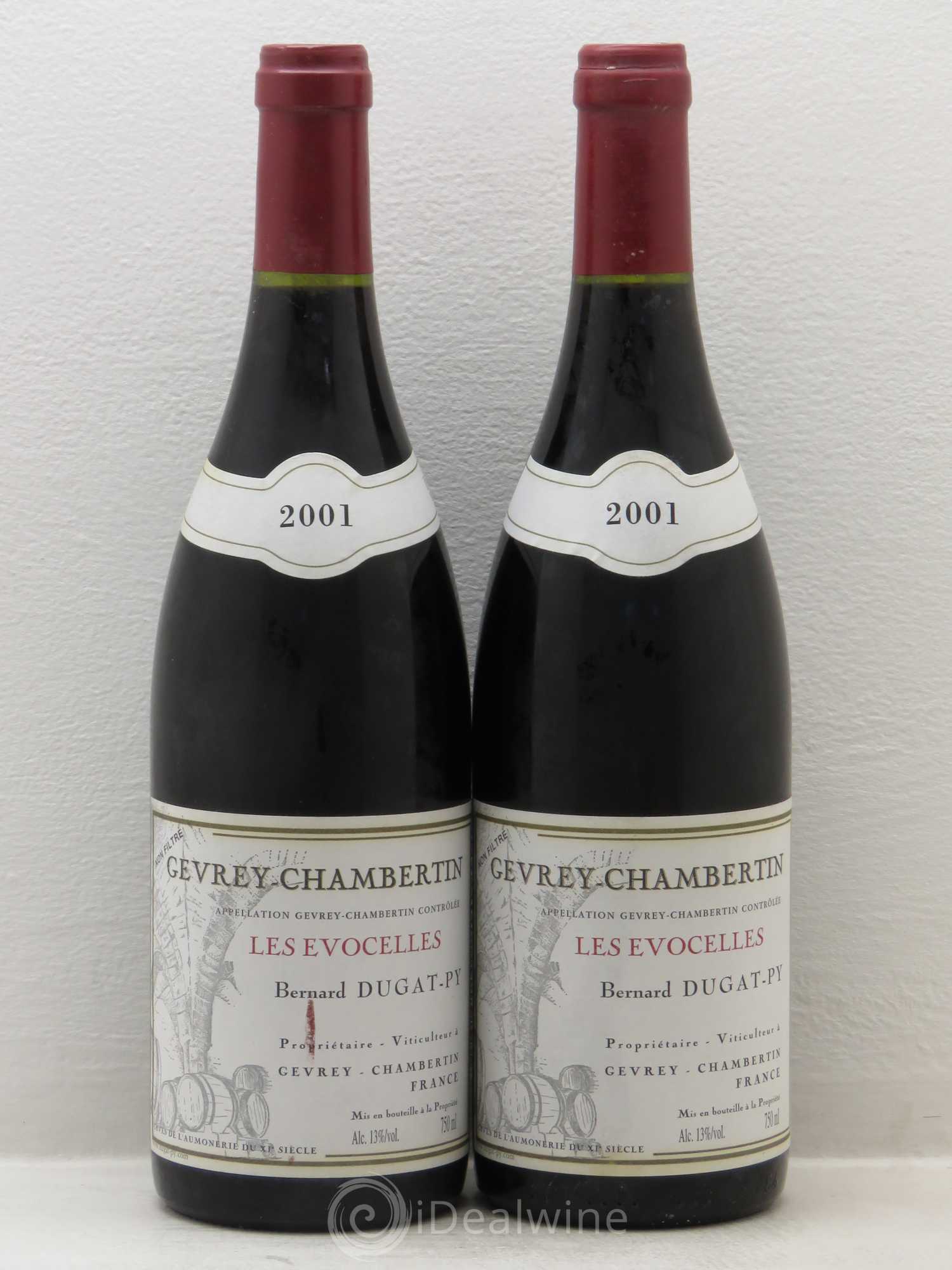 Gevrey-Chambertin Les Evocelles Vieilles Vignes Dugat-Py 2001 - Lot de 2 bouteilles - 0