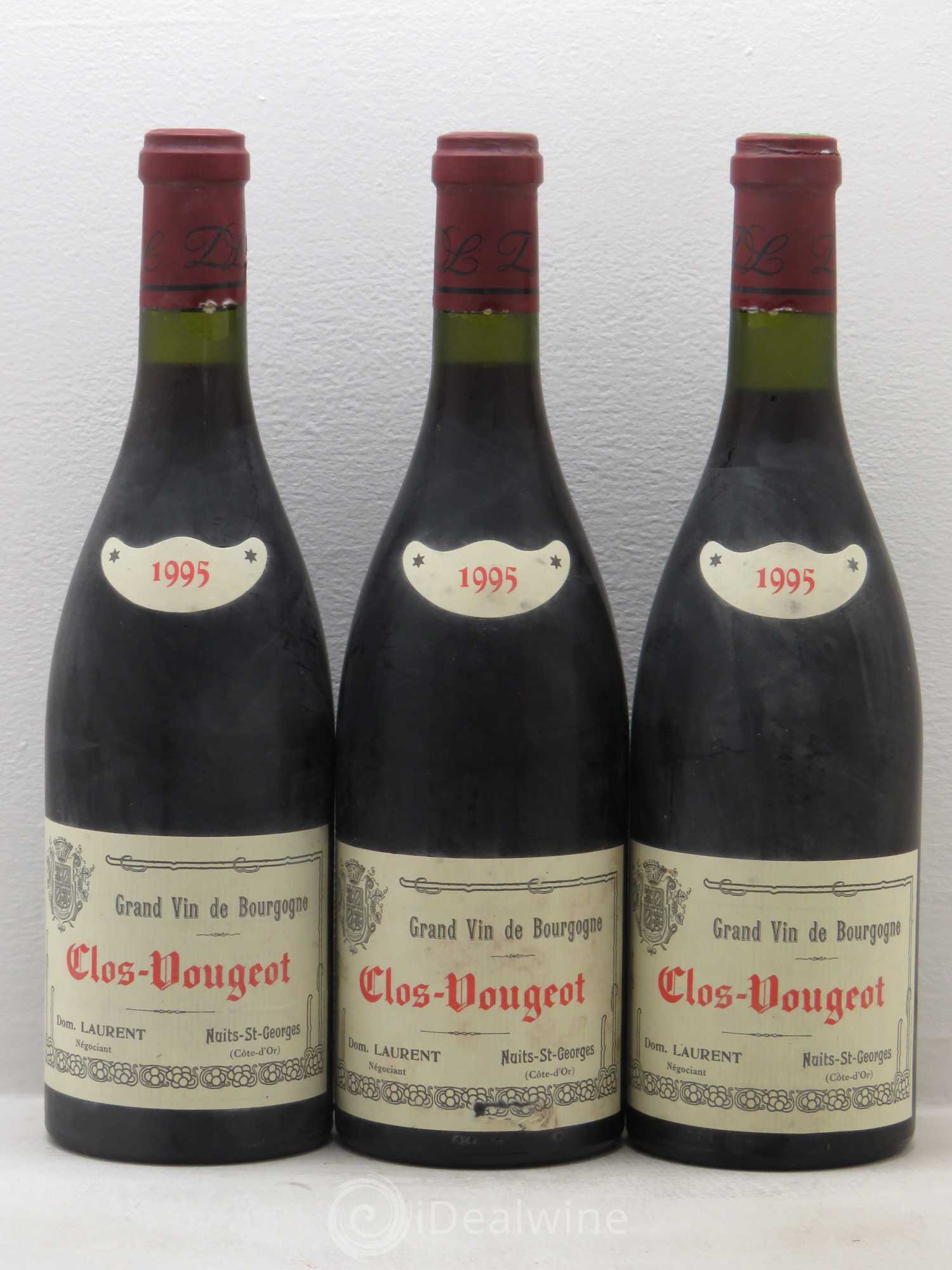 Clos de Vougeot Grand Cru Dominique Laurent 1995 - Lot de 3 bouteilles - 0