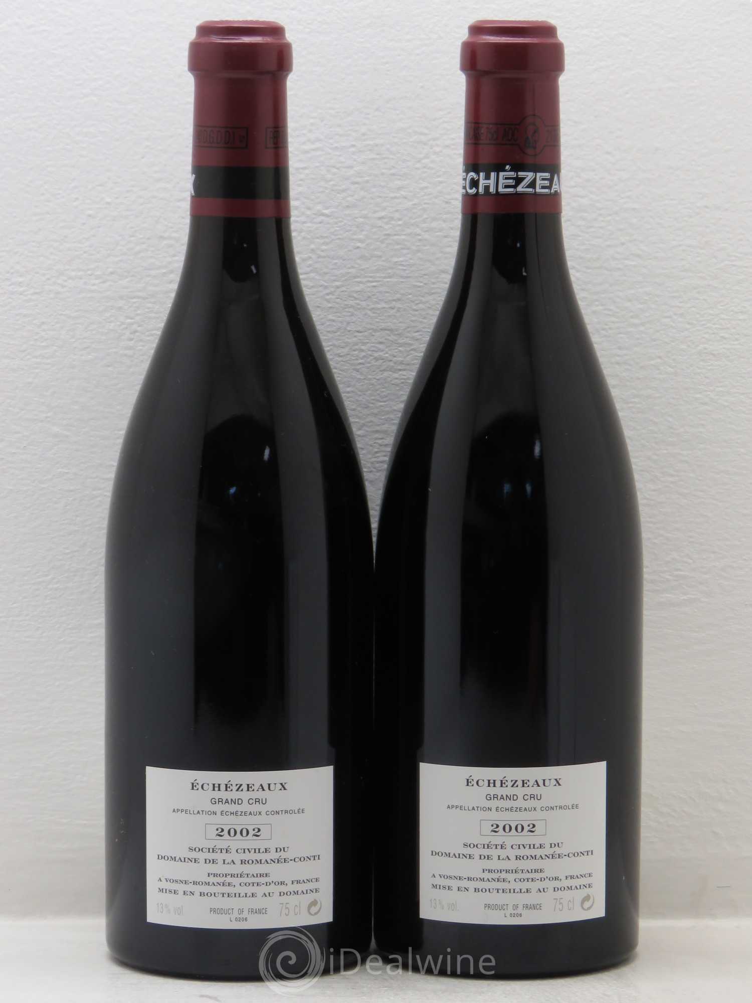 Echezeaux Grand Cru Domaine de la Romanée-Conti 2002 - Lot de 2 bouteilles - 1