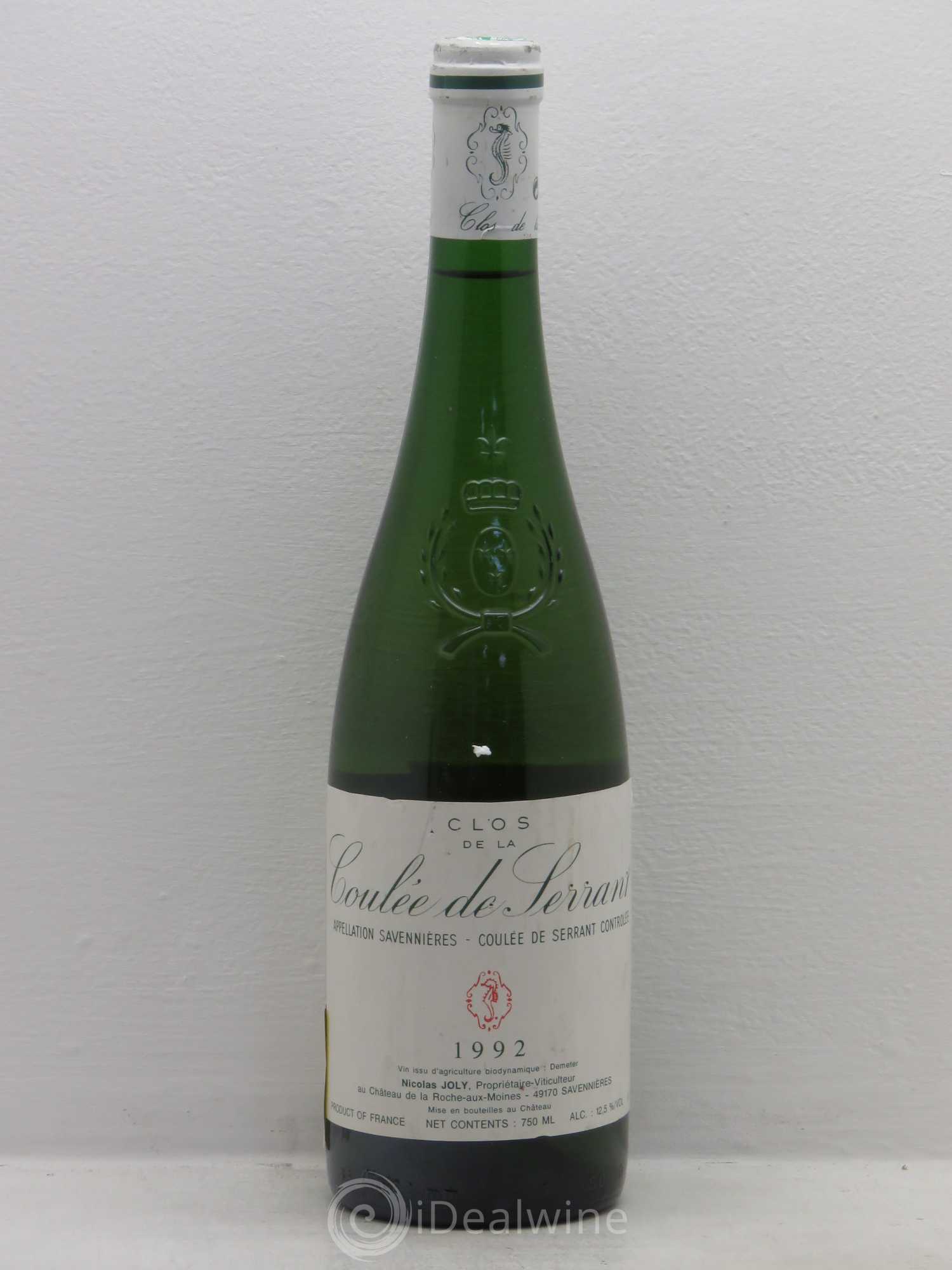 Savennières Clos de la Coulée de Serrant Vignobles de la Coulée de Serrant - Nicolas Joly (sans prix de réserve) 1992 - Lot de 1 bouteille - 0