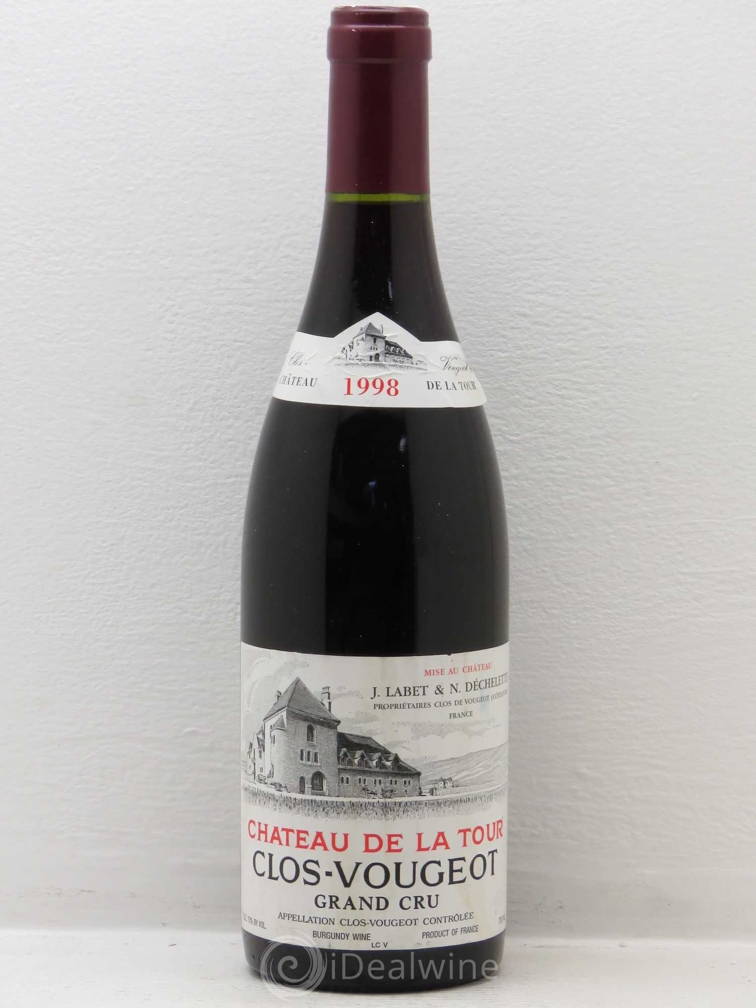 Clos de Vougeot Grand Cru Château de La Tour 1998 - Lot de 1 bouteille - 0